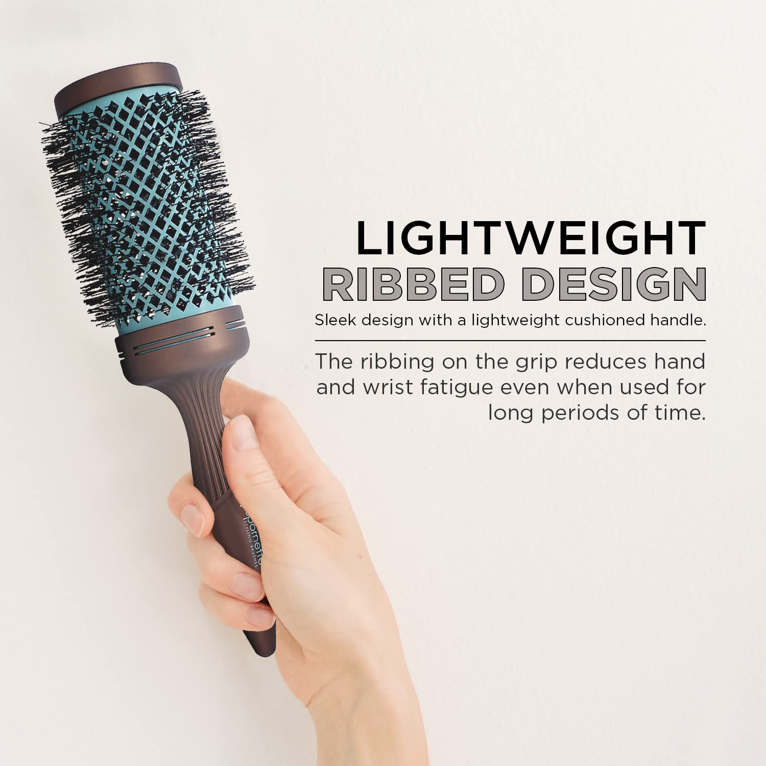 Spornette Ion Fusion 3 inch Round Brush With Thermal Ceramic Barrel And Ion-charged Anti Static Nylon Bristles For Blow Drying,