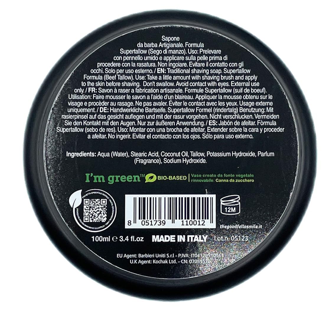 The Goodfellas' Smile, Luxury Shaving Soap With Tallow, Formulated For Use With A Shaving Brush, Made In Italy (Shibusa 2)