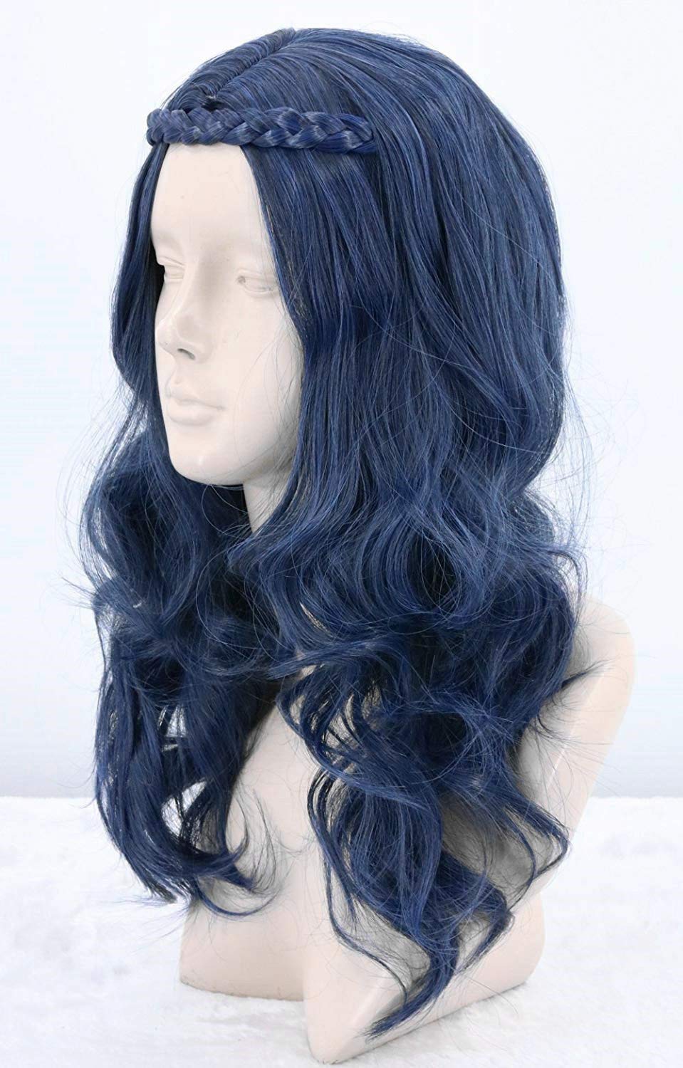 Topcosplay Girls Kids Child Wig Dark Blue Wave Halloween Costume Wigs Cosplay Wig