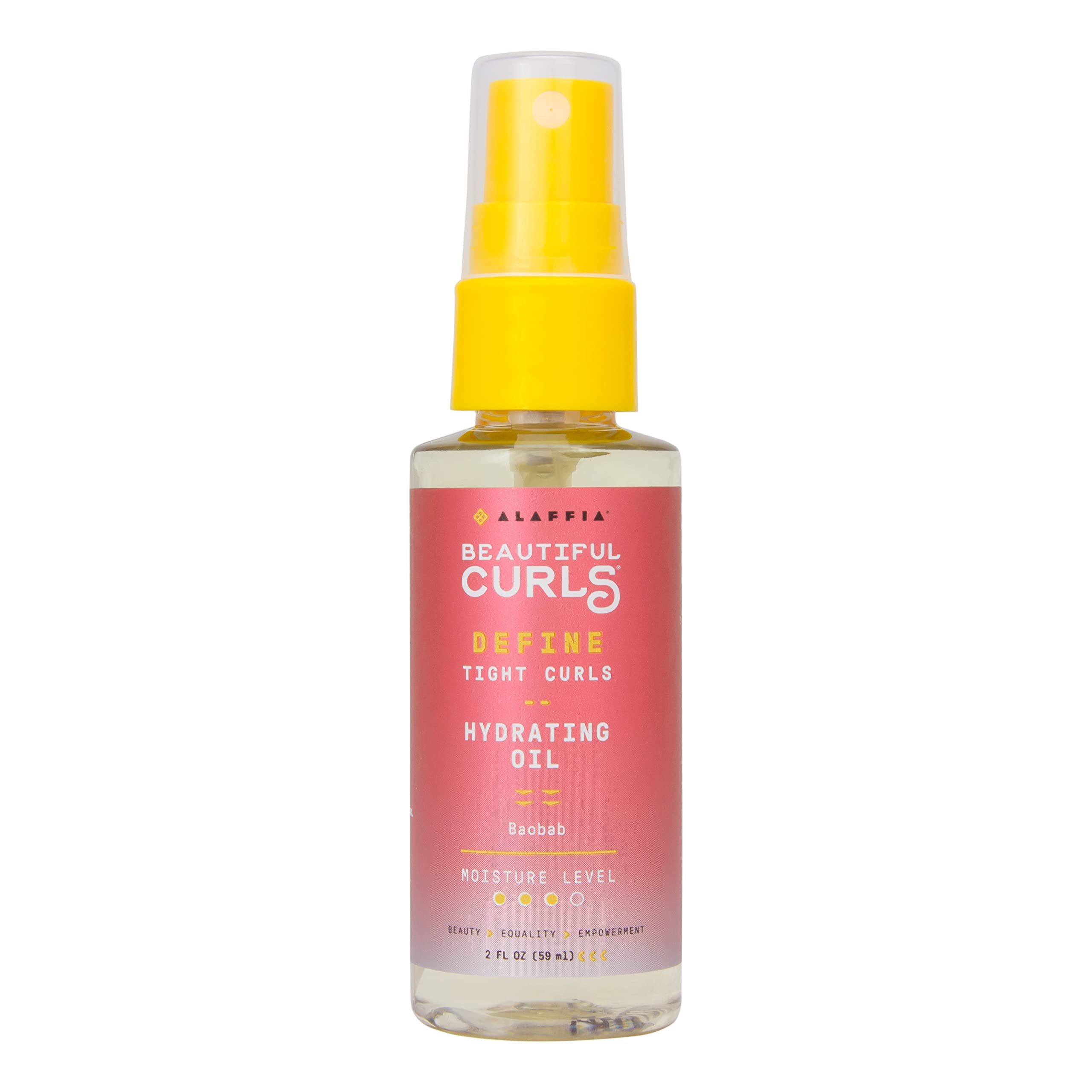 Alaffia Hair Care, Beautiful Curls Define Hydrating Oil Spray for Tight, Thick Curls, Argan Oil and Baobab, Revitalizes Dry, Dam
