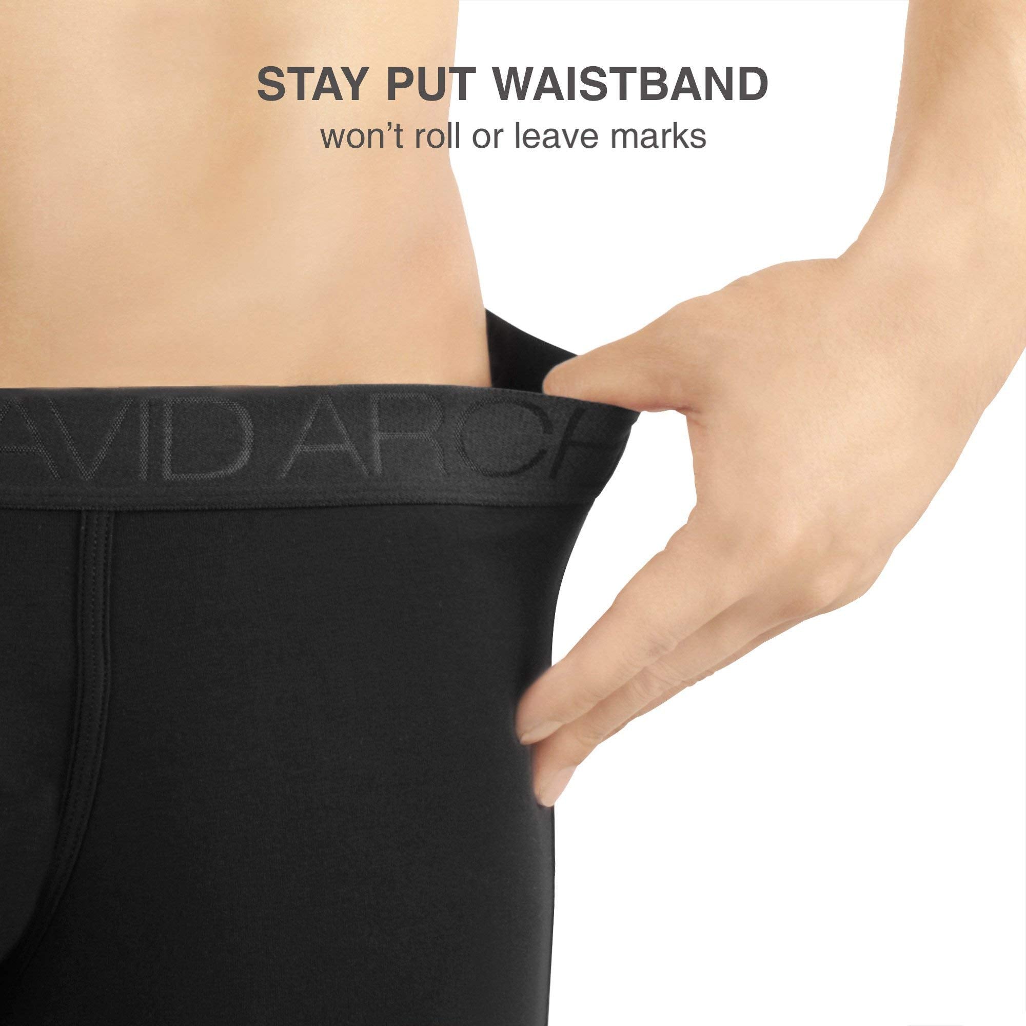DAVID ARcHY Bamboo Mens Underwear Boxer Briefs Breathable and Soft with Fly Trunks 4 Pack (M, BlackDark gray - 55 in 4 Pack)