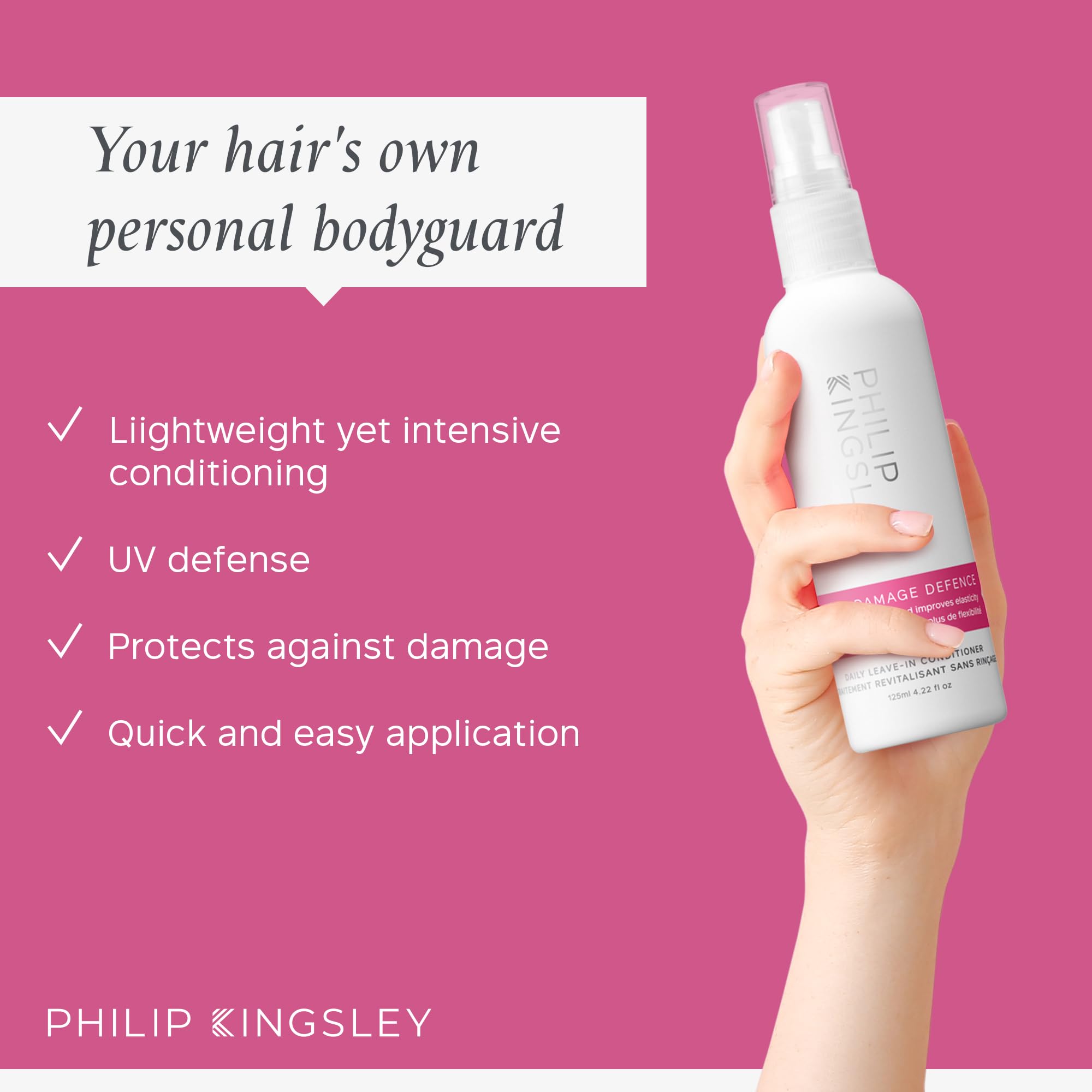 Philip Kingsley Daily Damage Defense Leave-In Conditioner Spray Heat Protectant Conditioning Hair Detangler Hydrates Detangles B