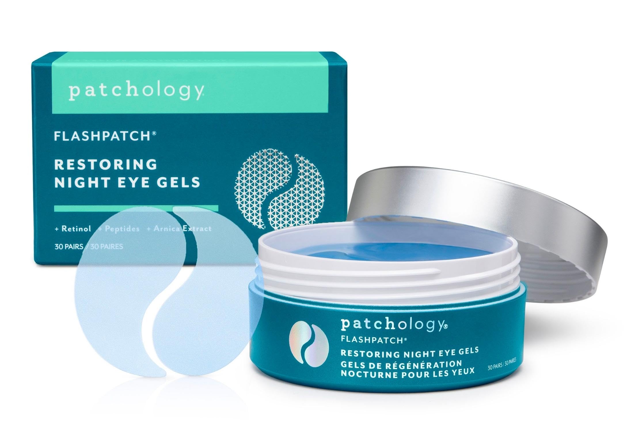 Patchology Restoring Eye Gel Patches with Retinol & Collagen - Eye Masks for Dark Circles, Puffy Eyes & Wrinkles - Anti-Aging Ov