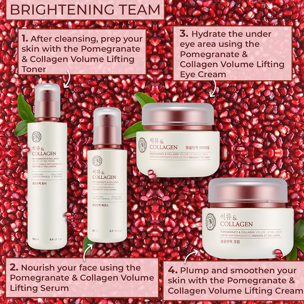 The Face Shop Pomegranate & Collagen Volume Lifting Eye Cream | Deep Revitalizing Cream For Elasticity, Firmness & Density | Ant