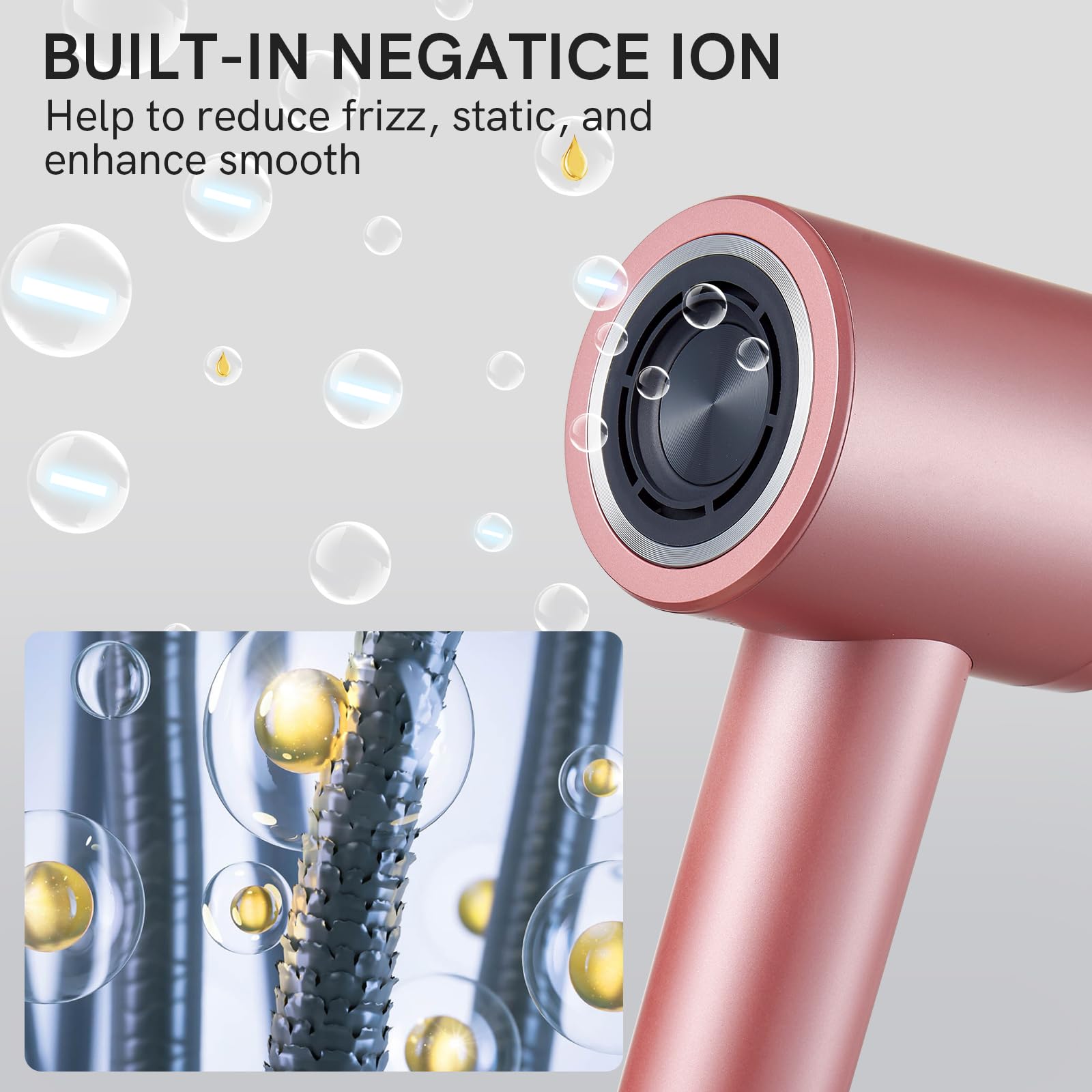 Cordless Ionic Hair Dryer With Digital Screen, 4 Mode Charging Blow Dryer With Magnetic Nozzle, Travel Hair Dryer For Women Kids