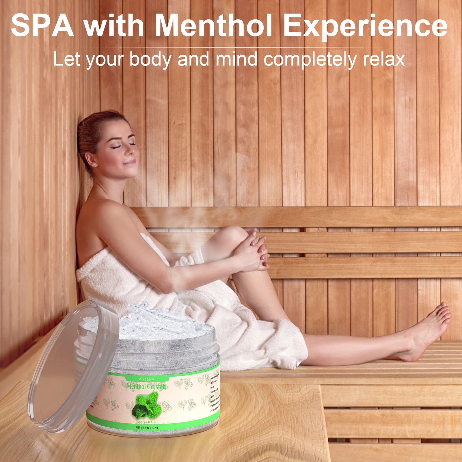 Viktairy Menthol Crystals Bulk 1Lb, 100% Pure Organic Mint Crystals | Great For Making Shower Steamers, Creams And Soaps