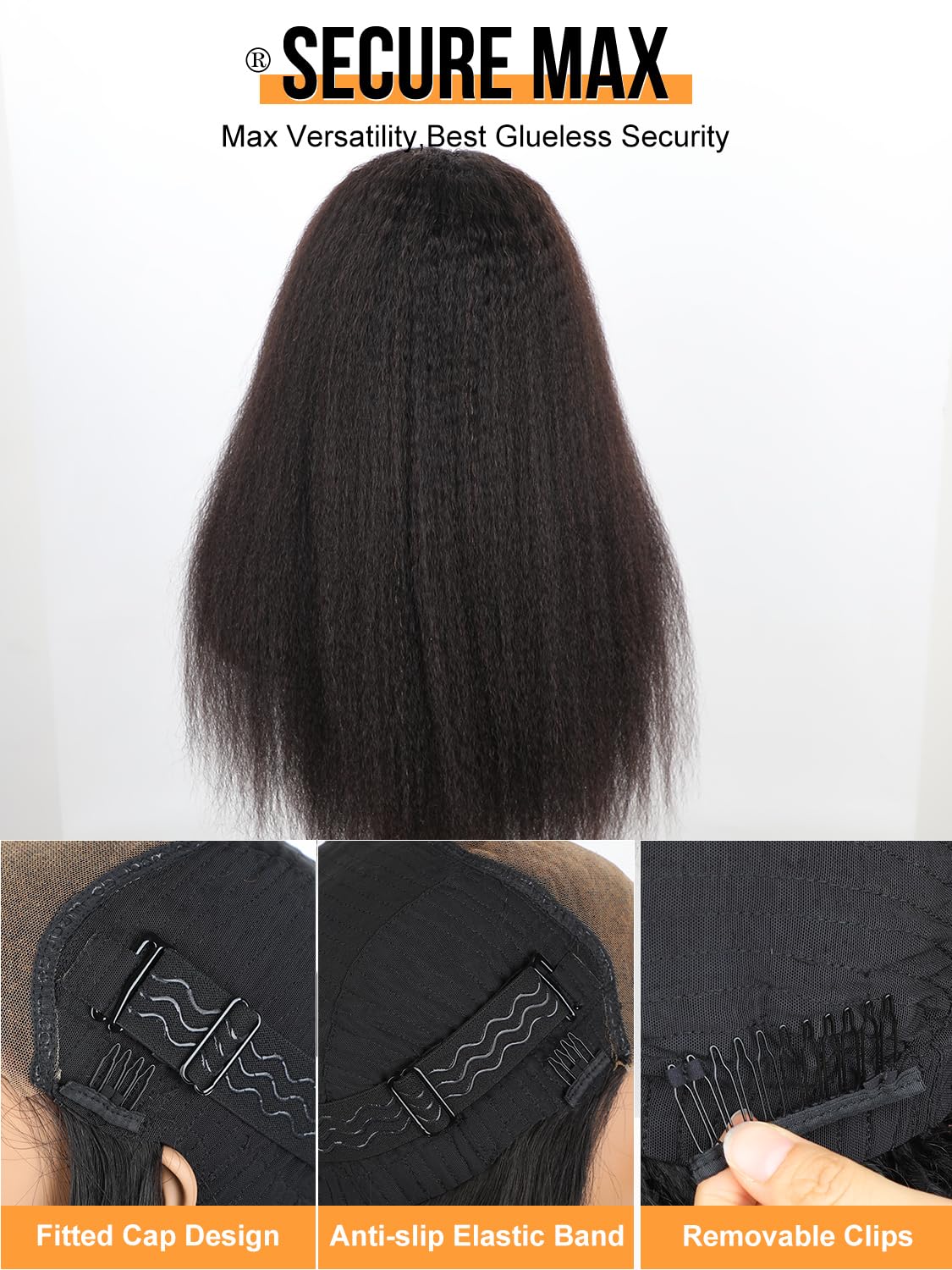 Domiso Max Part 10X7 M-Cap Kinky Straight Glueless Wigs Human Hair Pre Plucked Pre Cut Wear And Go Glueless Wig Hd Lace Front Wi