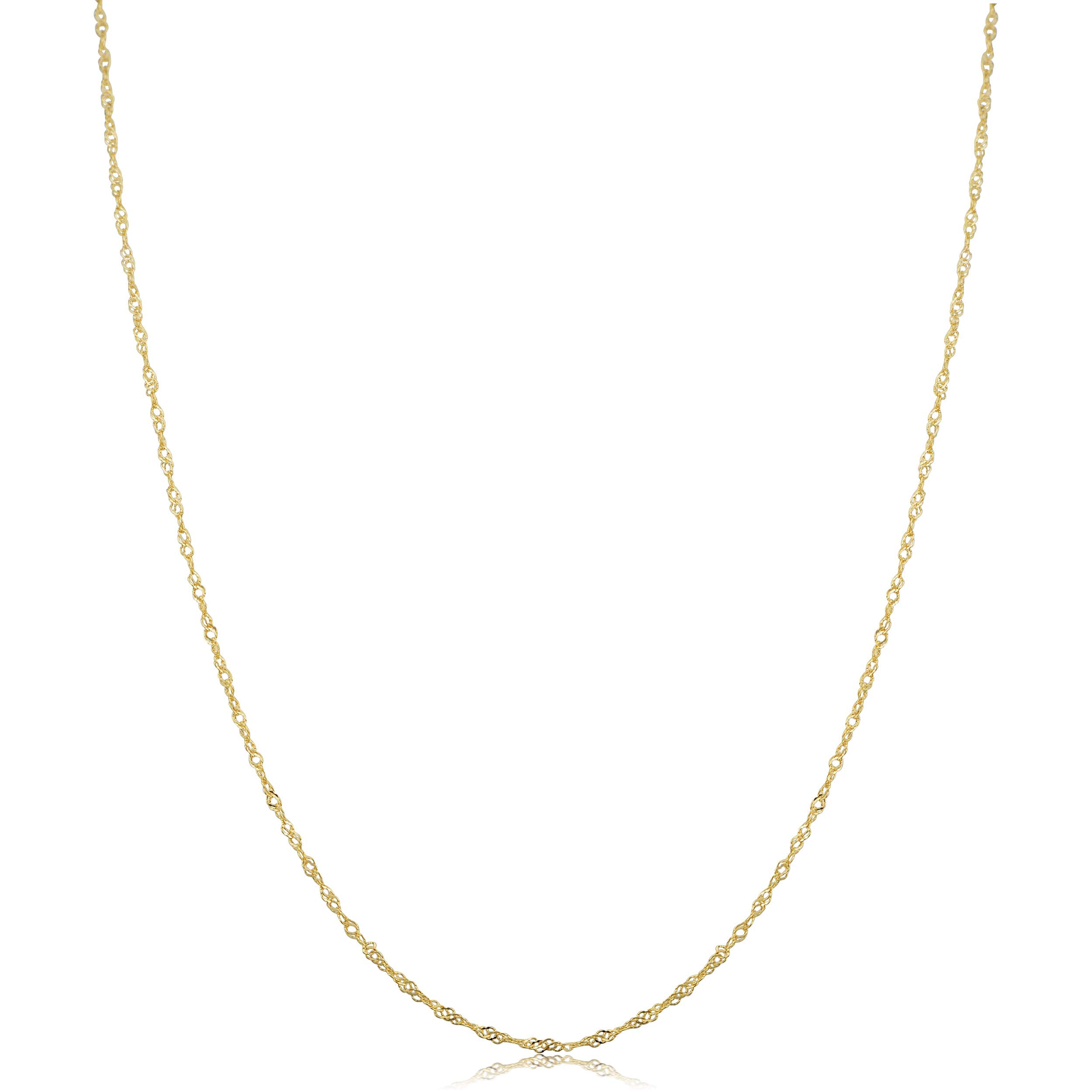 Kooljewelry 10k Yellow Gold Singapore Chain Pendant Necklace (0.7 mm, 18 inch)