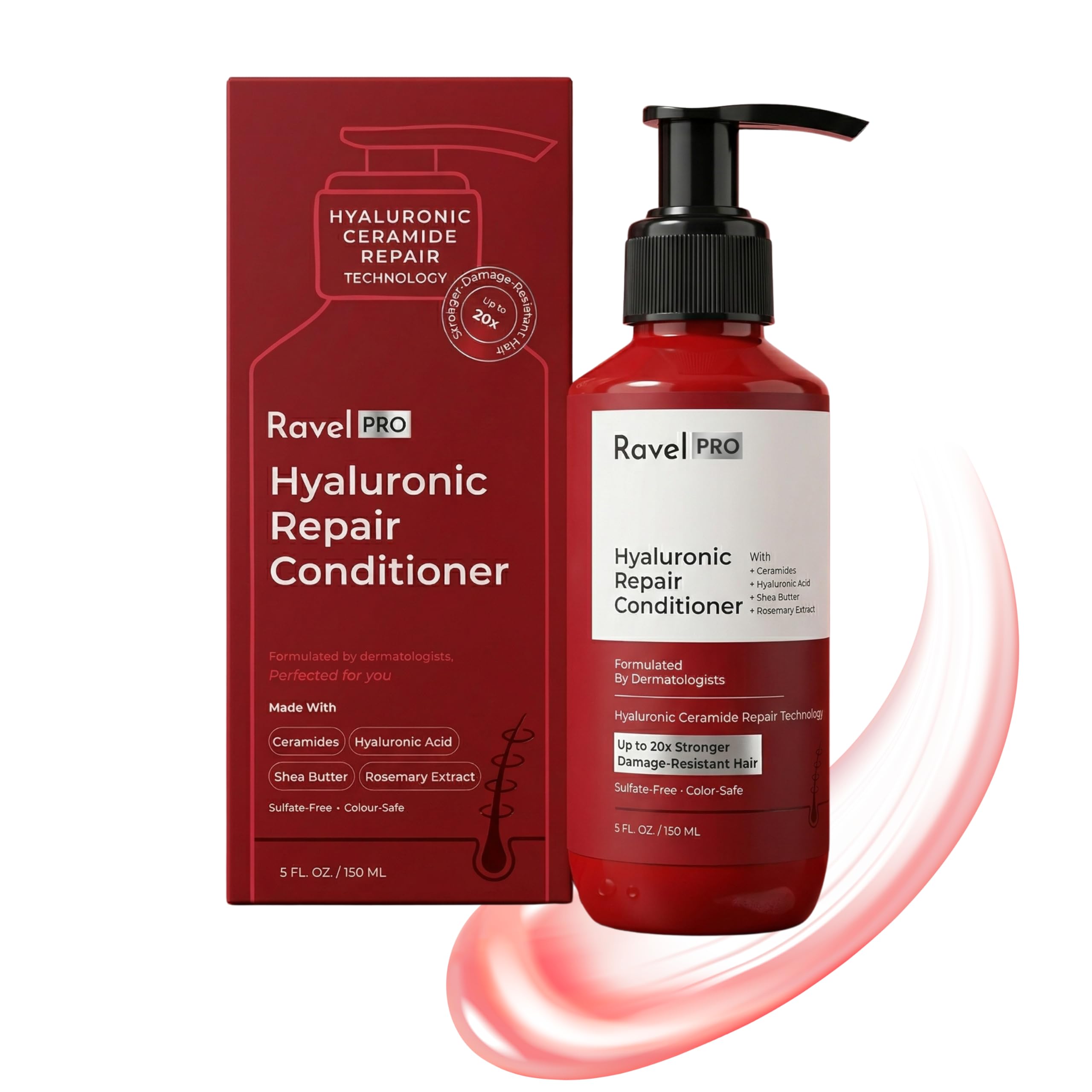 Ravel Pro Damage/Hyaluronic Conditioner For Men | Restores & Strengthens Damaged Hair | Repairs Split Ends & Adds Shine | Suitab