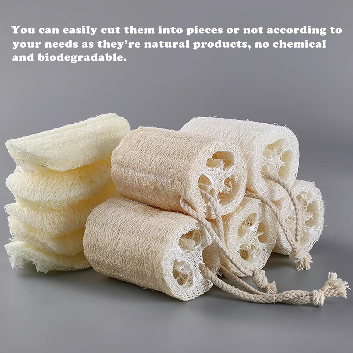 4'' Loofah Sponges Natural Organic Luffa Loofah Bath Sponge Exfoliating Shower Body Sponge Scrubber, Pack Of 6
