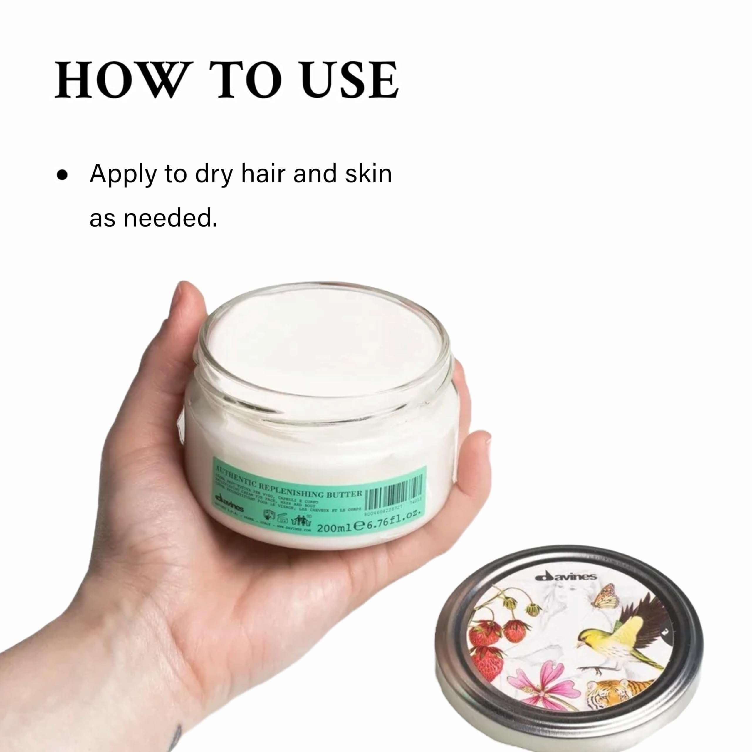 Davines Authentic Replenishing Butter Delicate And Deep Nourishing for Hair, Skin and Body Moisturize And Hydrate, 6.76 Fl Oz