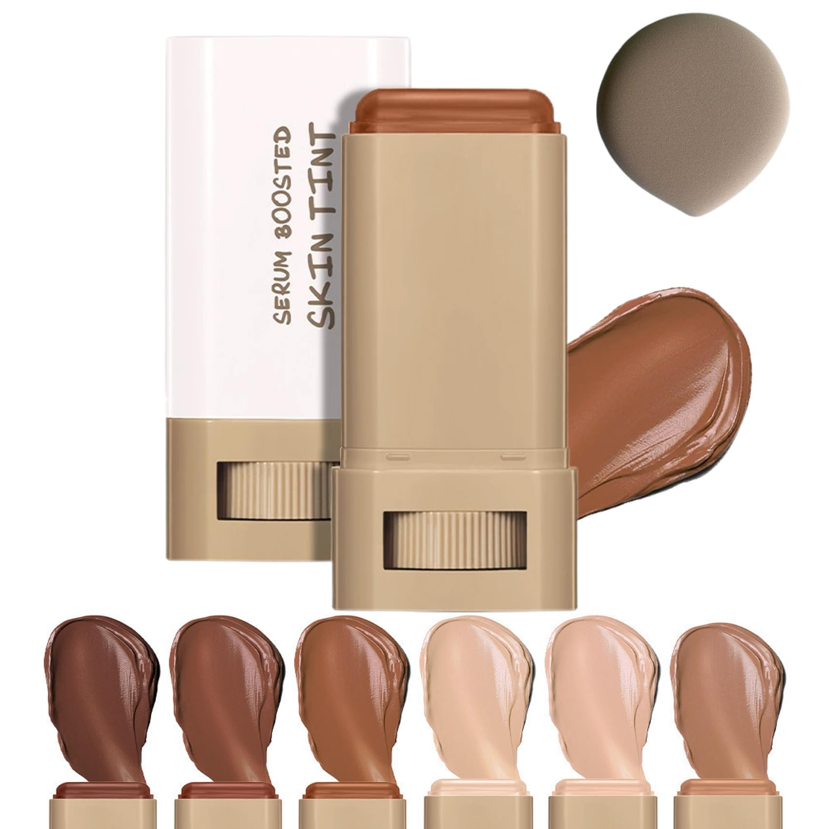 Beauty Skin Tint, Foundation Stick Beauty Balm Serum Boosted Skin Tint, Stick Foundation for Black Women, Hydrating Tinted Moist