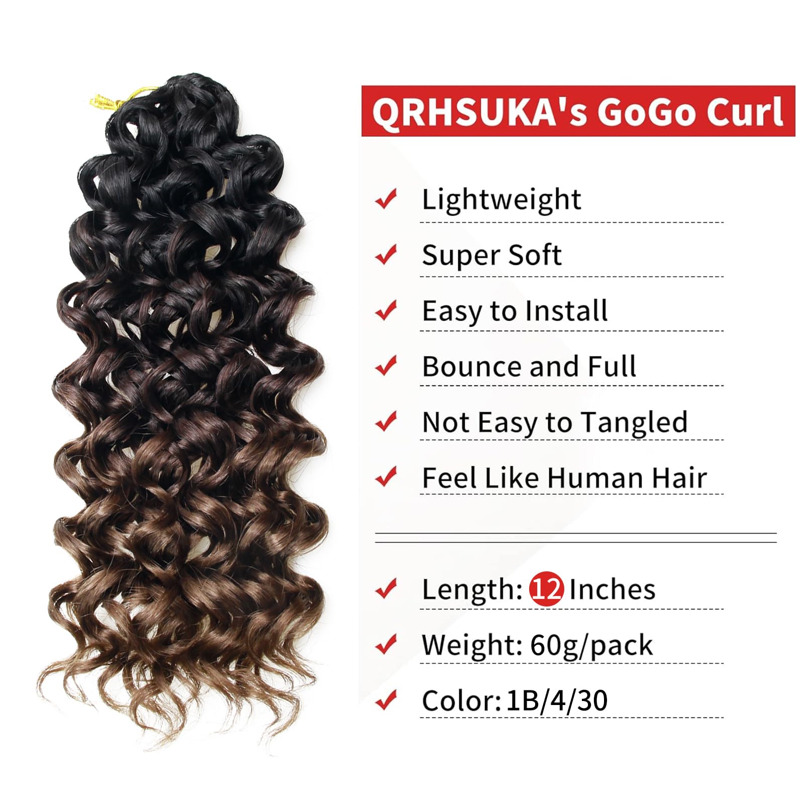 Qrhsuka Gogo Curl Crochet Hair Short Curly Crochet Hair For Women Beach Curl Water Wave Deep Twist Crochet Braids Synthetic Brai