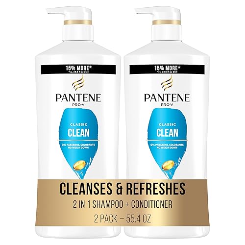 Pantene 2-In-1 Shampoo And Conditioner Twin Pack With Hair Treatment Set, Classic Clean, 1 Set