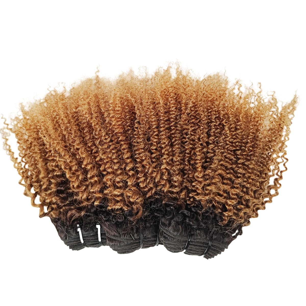 Mongolian Ombre Afro Kinky Curly Bundles Human Hair (10 12 14 Inch) 4B 4C Afro Kinkys Human Hair Bundle Curly Weave Bundles Unpr