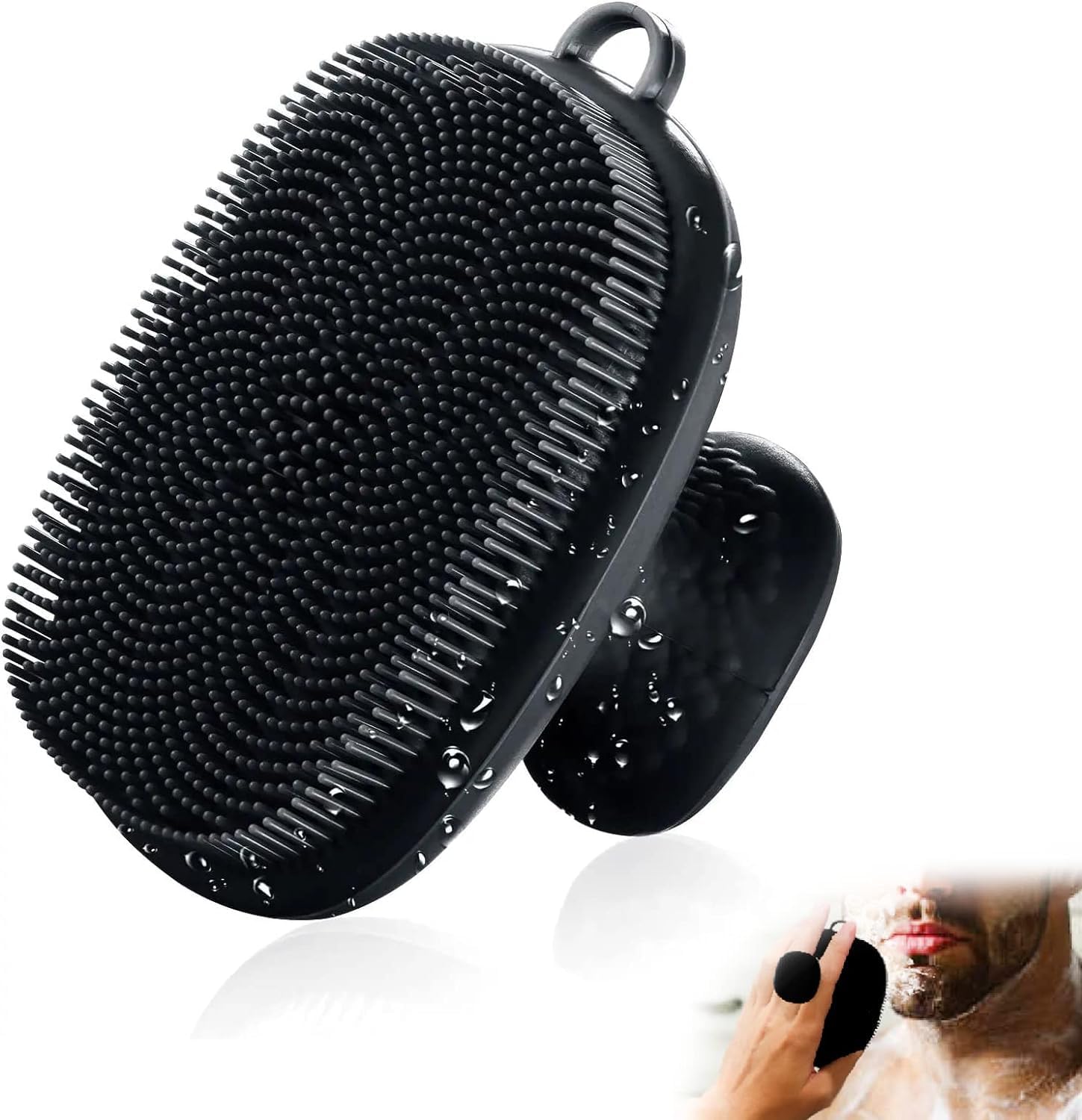 Silicone Face Scrubber For Men, Facial Cleansing Brush Silicone Face Wash Brush Manual Waterproof Cleansing Skin Care Face Brush
