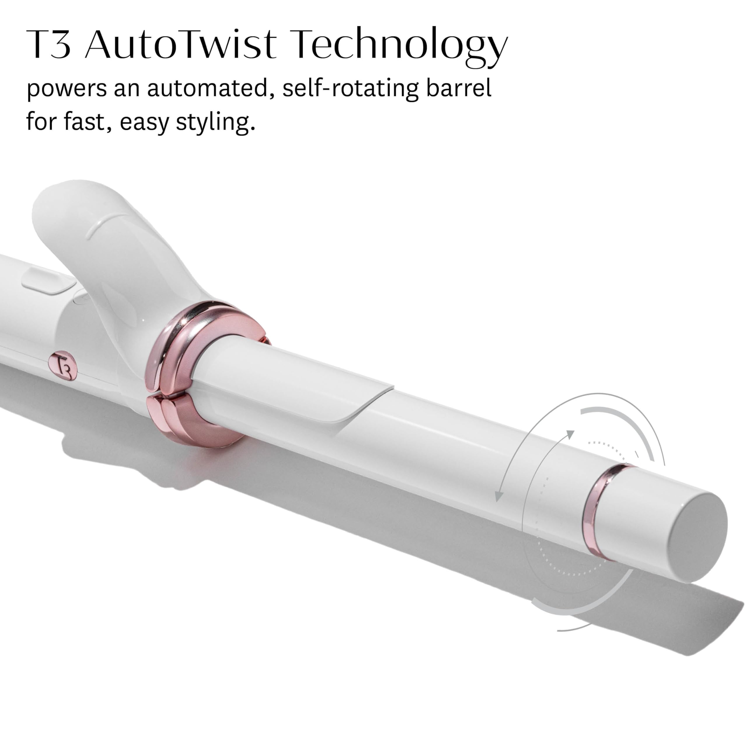 T3 CurlWrap 1 Automatic Rotating Curling Iron with Longer Barrel, 2 Timer Settings, 9 Heat Settings, Auto-Rotating Ceramic Barre