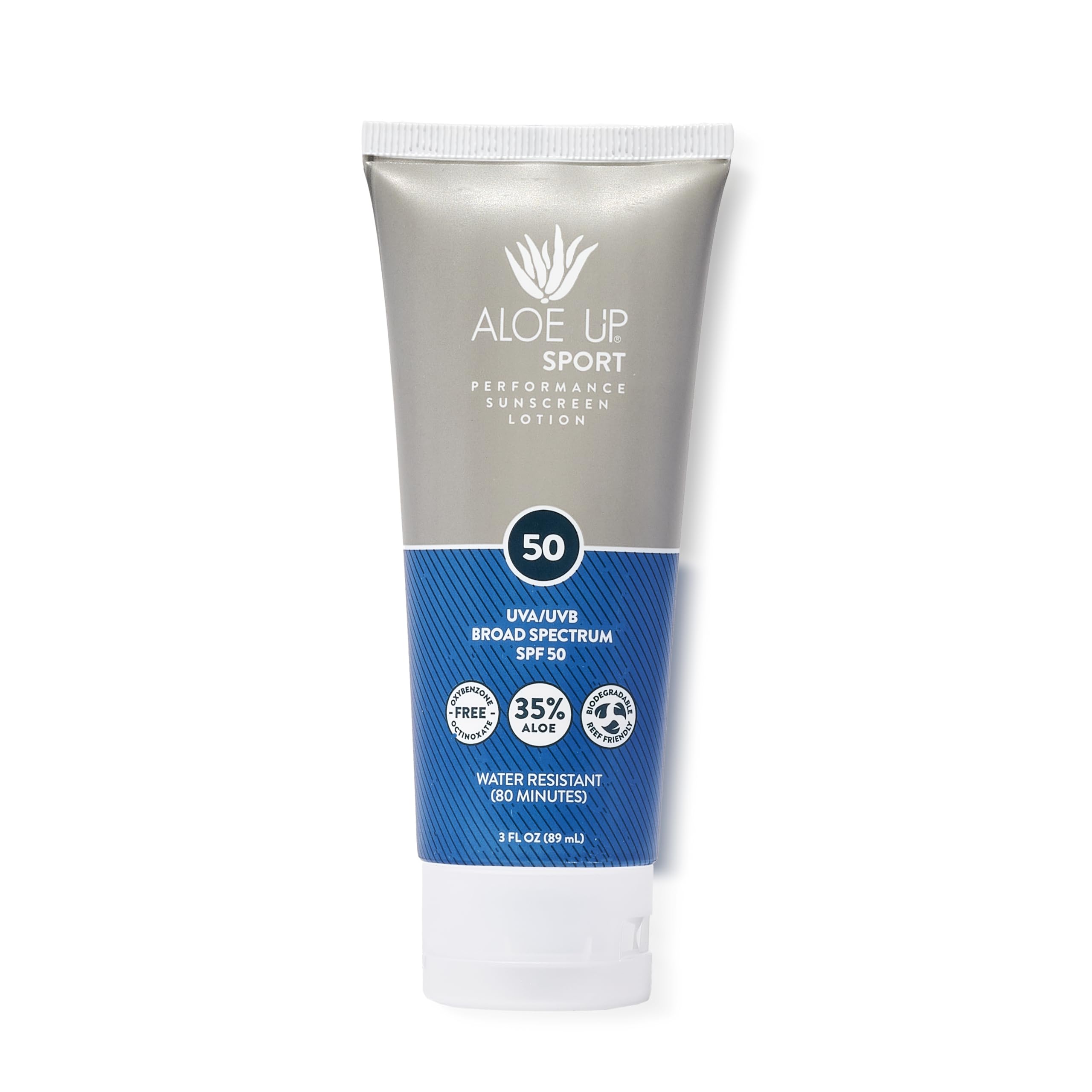 Aloe Up Sport Sunscreen Lotion Spf 50 - Broad Spectrum Uva/Uvb Sunscreen Protector For Face And Body - With Hydrating Aloe Vera