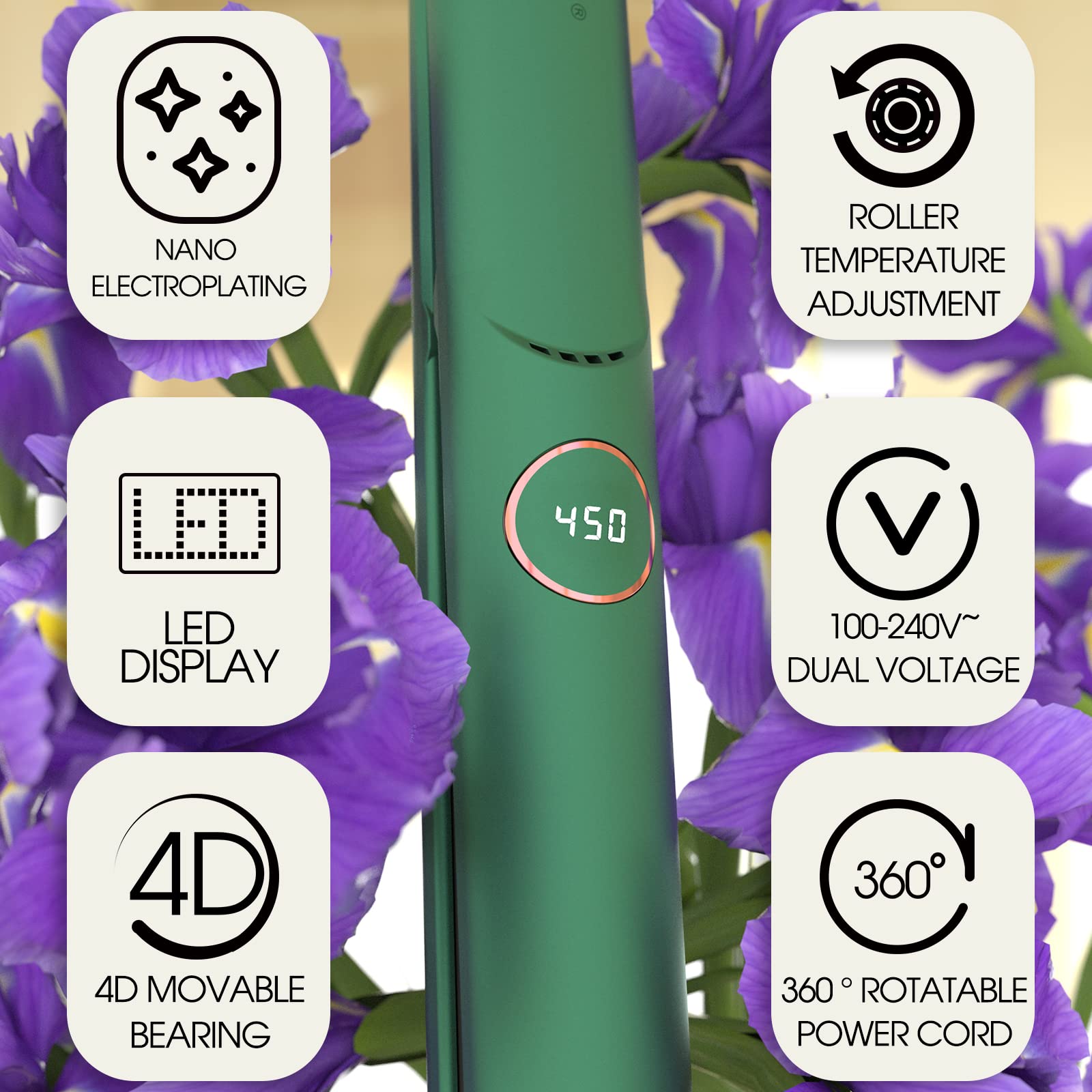 1 Inch Hair Straighteners Professional Flat Iron 3D Floating Mirror Titanium Plates Hair Curling And Straightening 450 Max High