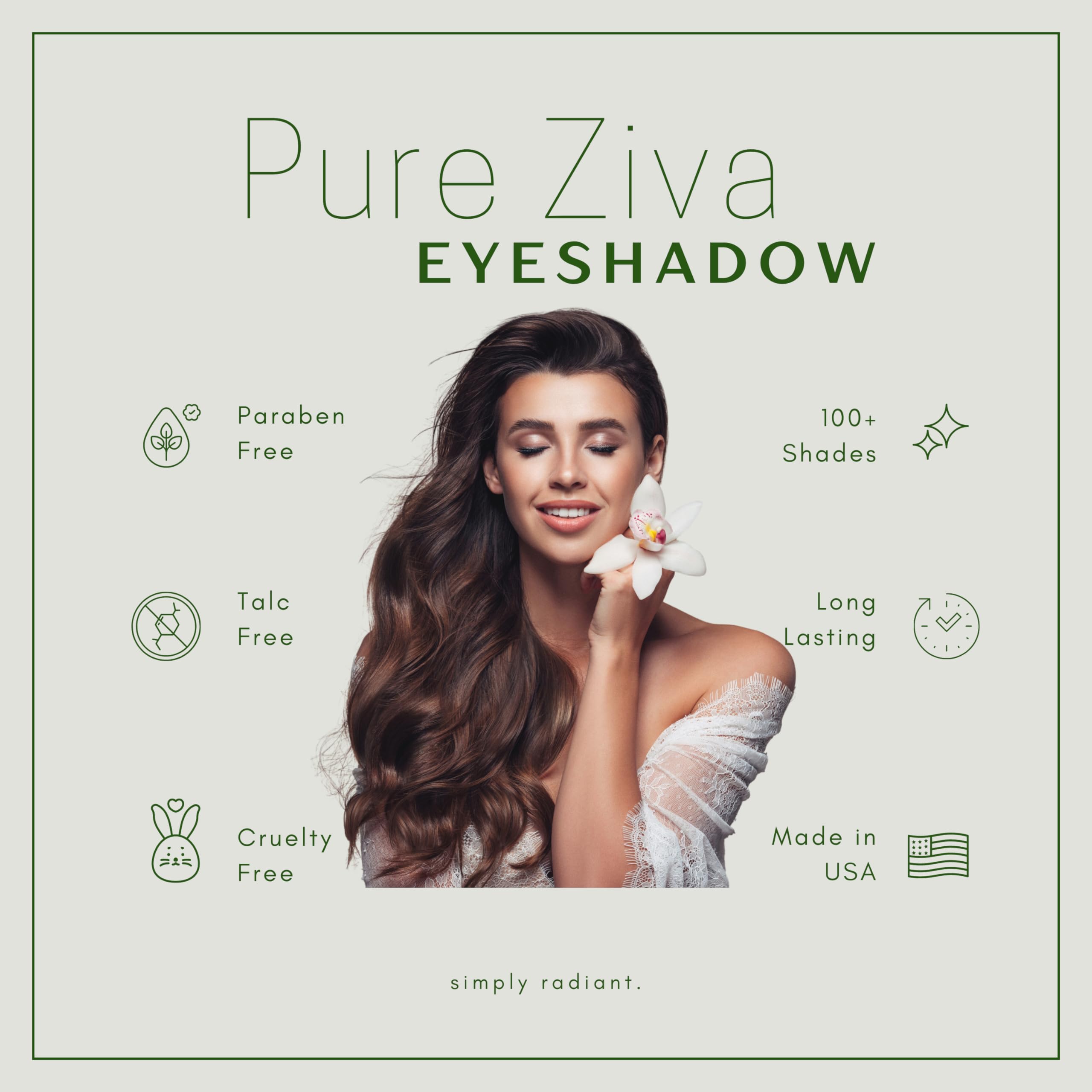 Pure Ziva Truffle Chocolate Deep Dark Chestnut Cocoa Brown Shimmer Pressed Powder Single Vegan Eyeshadow; Talc, Paraben & Cruelt