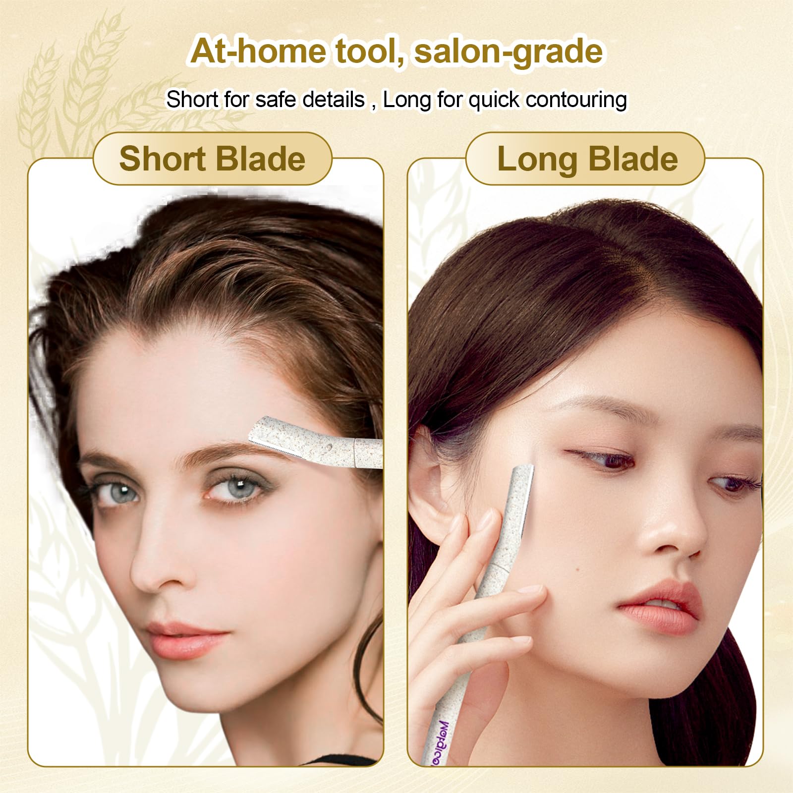 Eco-Friendly Women'S Dermaplaning Razor - Multipurpose Exfoliating Tool With Anti-Cut Blades & Biodegradable Handle For Silky Sk