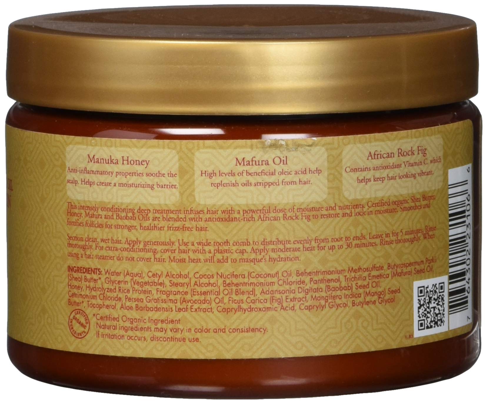 Shea Moisture Manuka Honey & Mafura Oil Intensive Hydration Masque, 12 Ounce