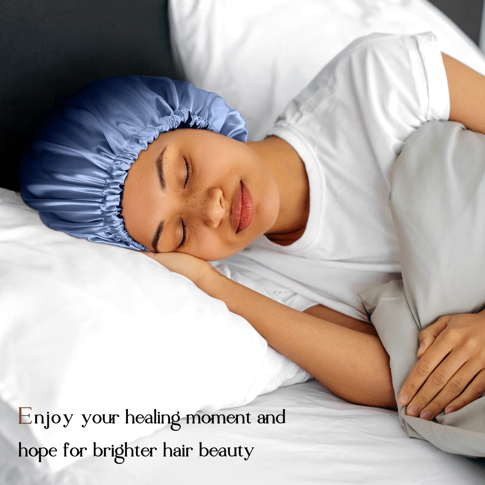 YANIBEST Satin Bonnet Silk Bonnet Adjustable Hair Bonnet for Sleeping Hair Bonnets for Women Curly Natural Hair