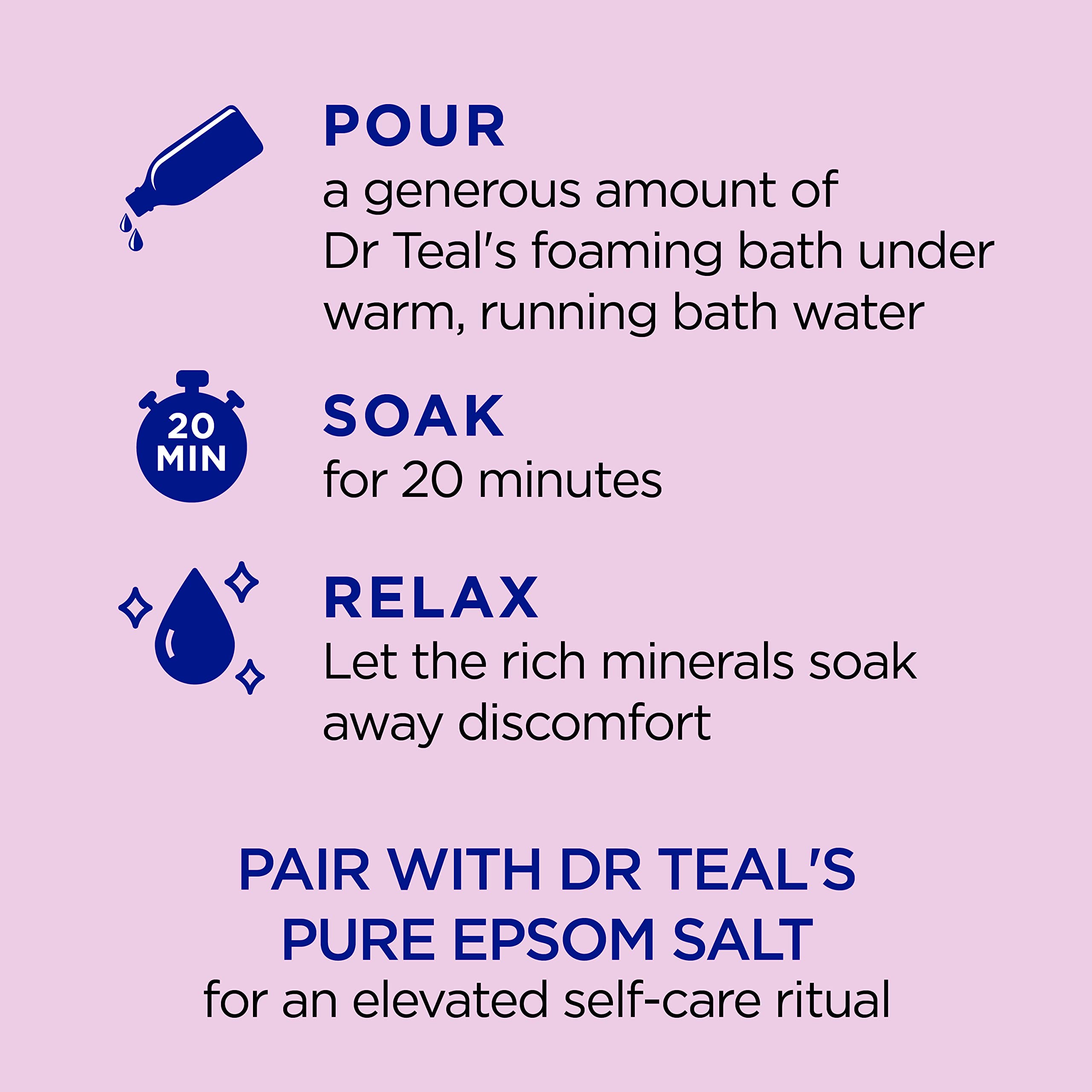 Dr Teal'S Foaming Bath With Pure Epsom Salt, Black Elderberry With Vitamin D, 34 Fl Oz (Pack Of 4) (Packaging May Vary)