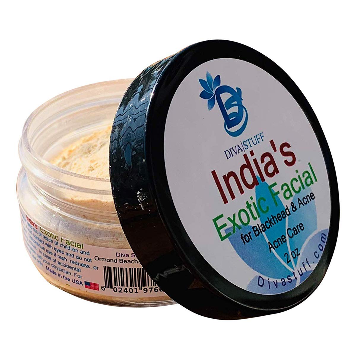 Diva Stuff Indias Exotic Turmeric Facial Scrub for Blackheads and Acne, 2 oz (Made in the USA)