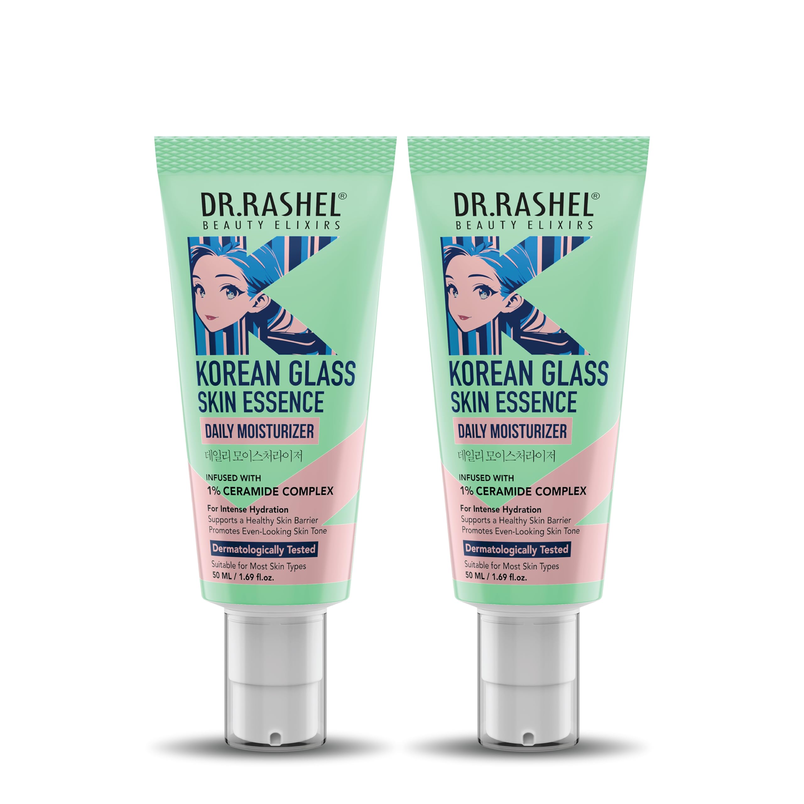 Dr.Rashel Korean Glass Skin Essence Daily Moisturizer | With Ceramide Complex | Hydrating & Brightening Face Cream | Dermat Test