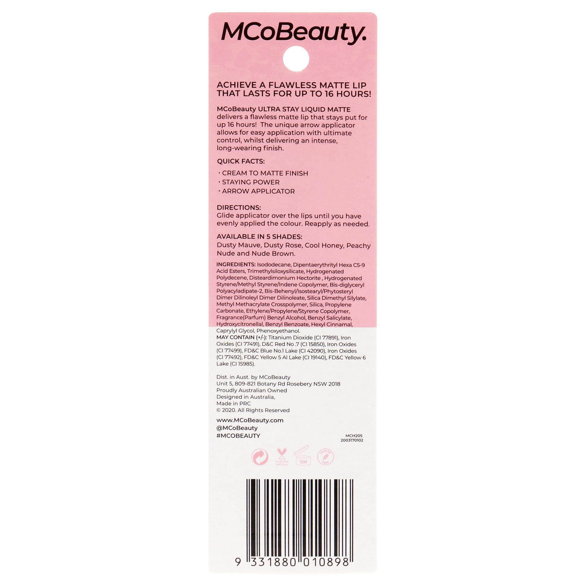 Mcobeauty Ultra Stay Matte Liquid Lipstick - Creamy Formula That Lasts Up To 16 Hours - Delivers Flawless, High-Impact Color In
