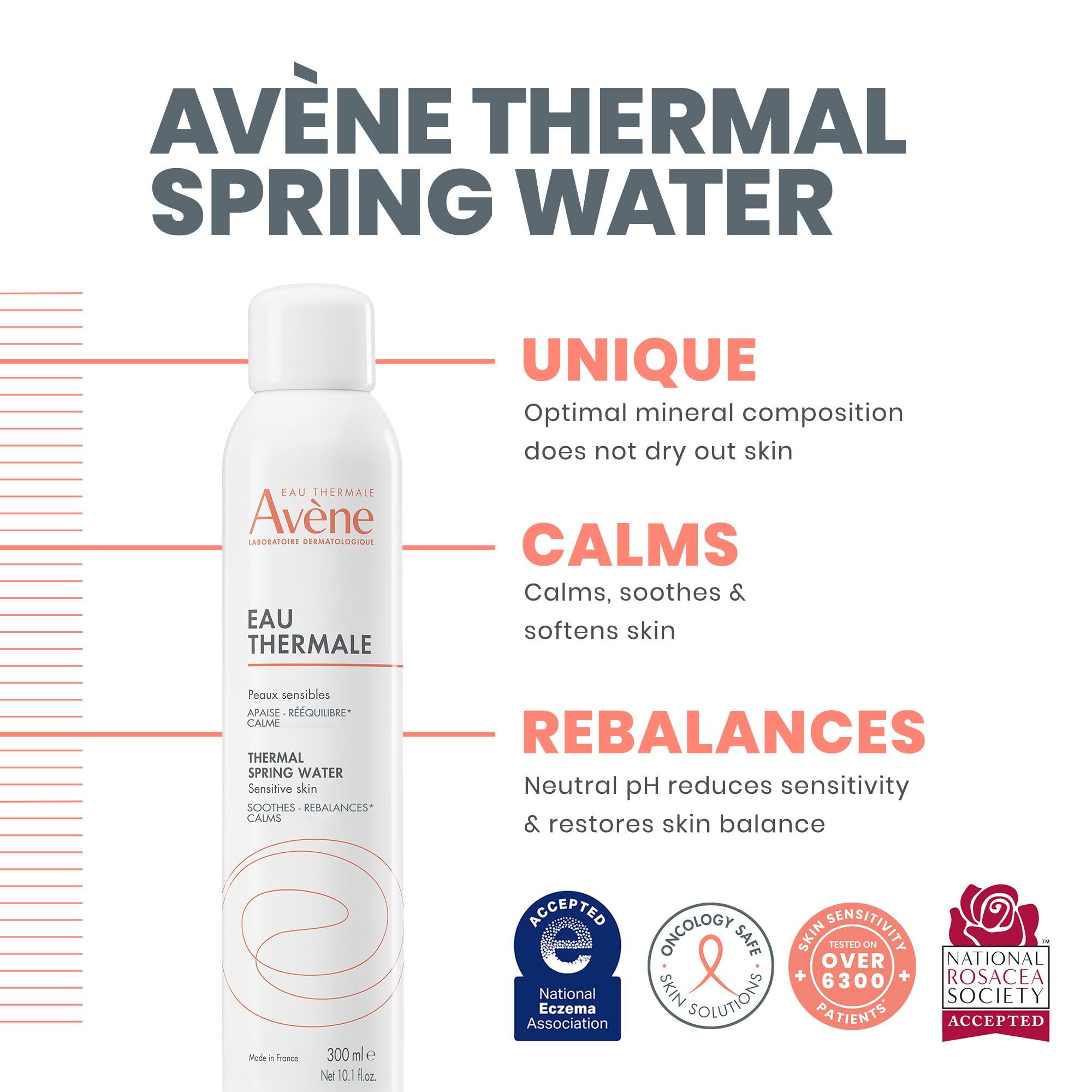 Eau Thermale Avne Thermal Spring Water, Soothing Calming Facial Mist Spray For Sensitive Skin - 10.1 Fl. Oz.