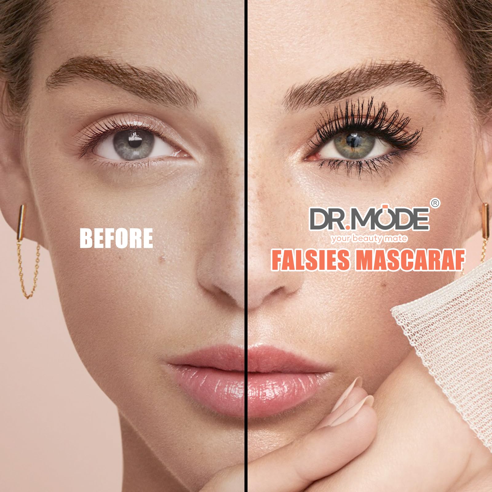 Mascara Volume And Length, 2 In 1 Waterproof Mascara Black, 2 Pack Falsies Voluminous Lengthening Smudge Proof 4D Silk Fiber Mas