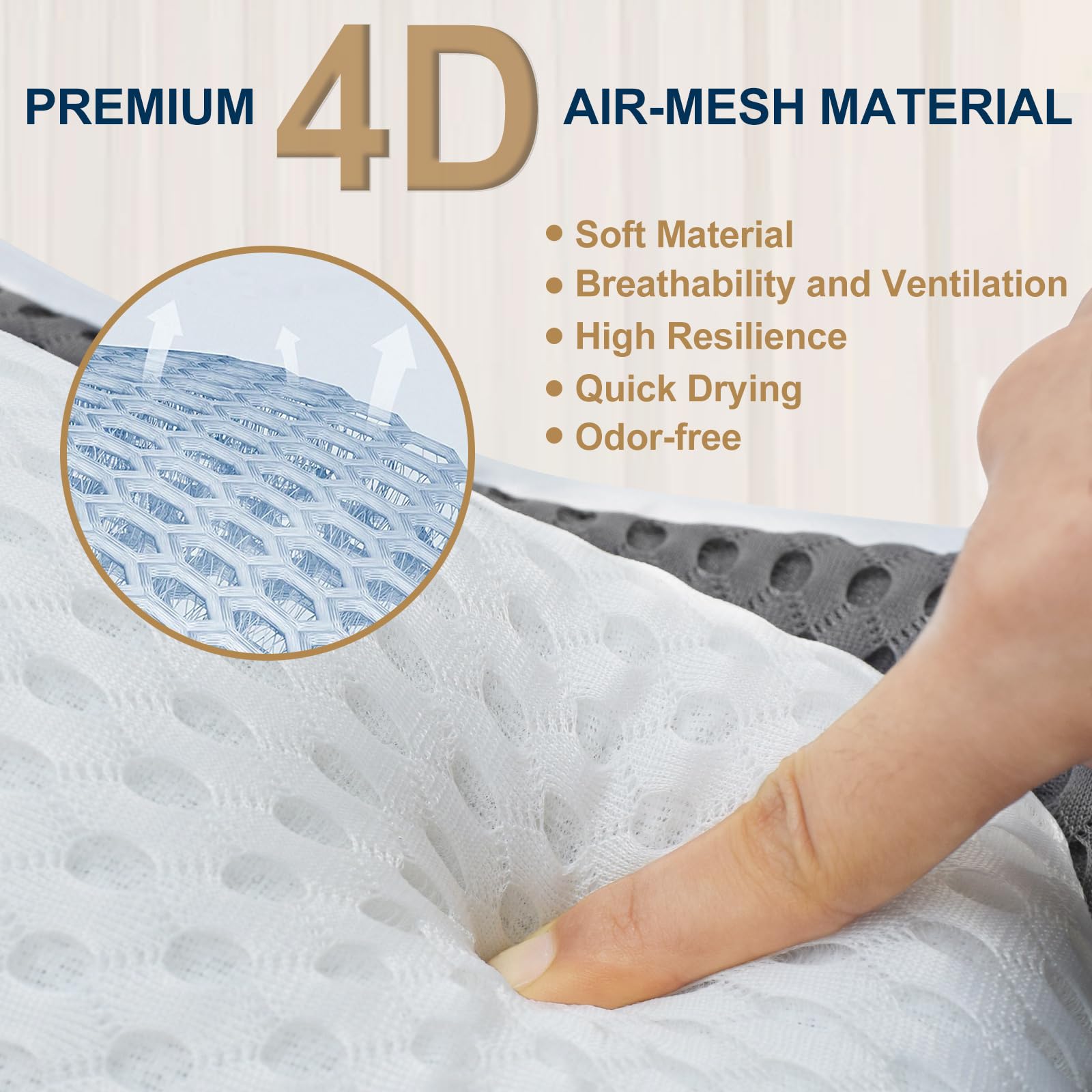 Zyidbng Bath Pillow For Tub Luxury Bathtub Pillow For Head And Neck Support Ergonomic Cat Shape Design 4D Air-Mesh Bath Tub Pill