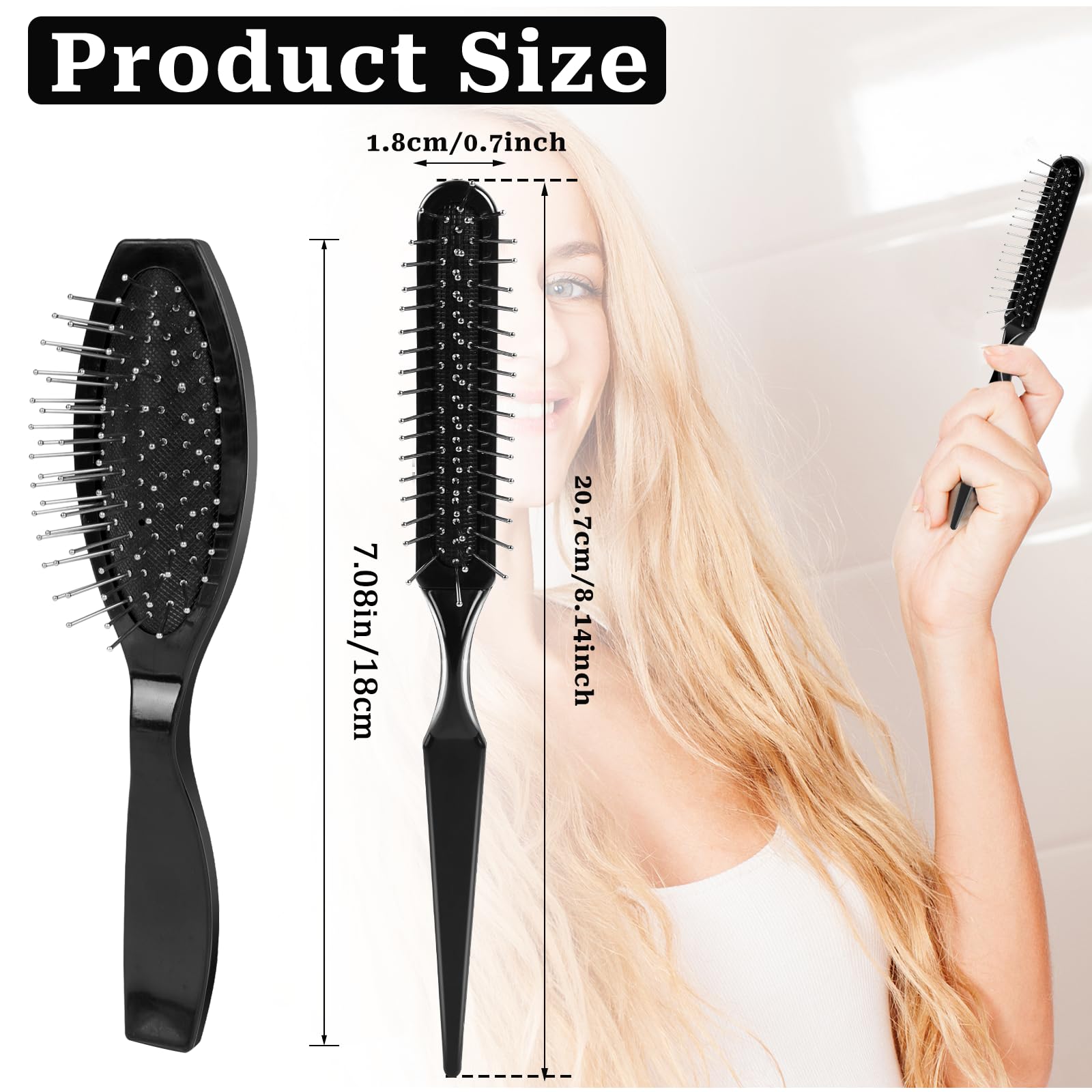 Wig Brush Set, Stainless Steel Wire Bristle Brush For Synthetic Hair, Portable Brush And Combs For Human Hair Wigs And Extension