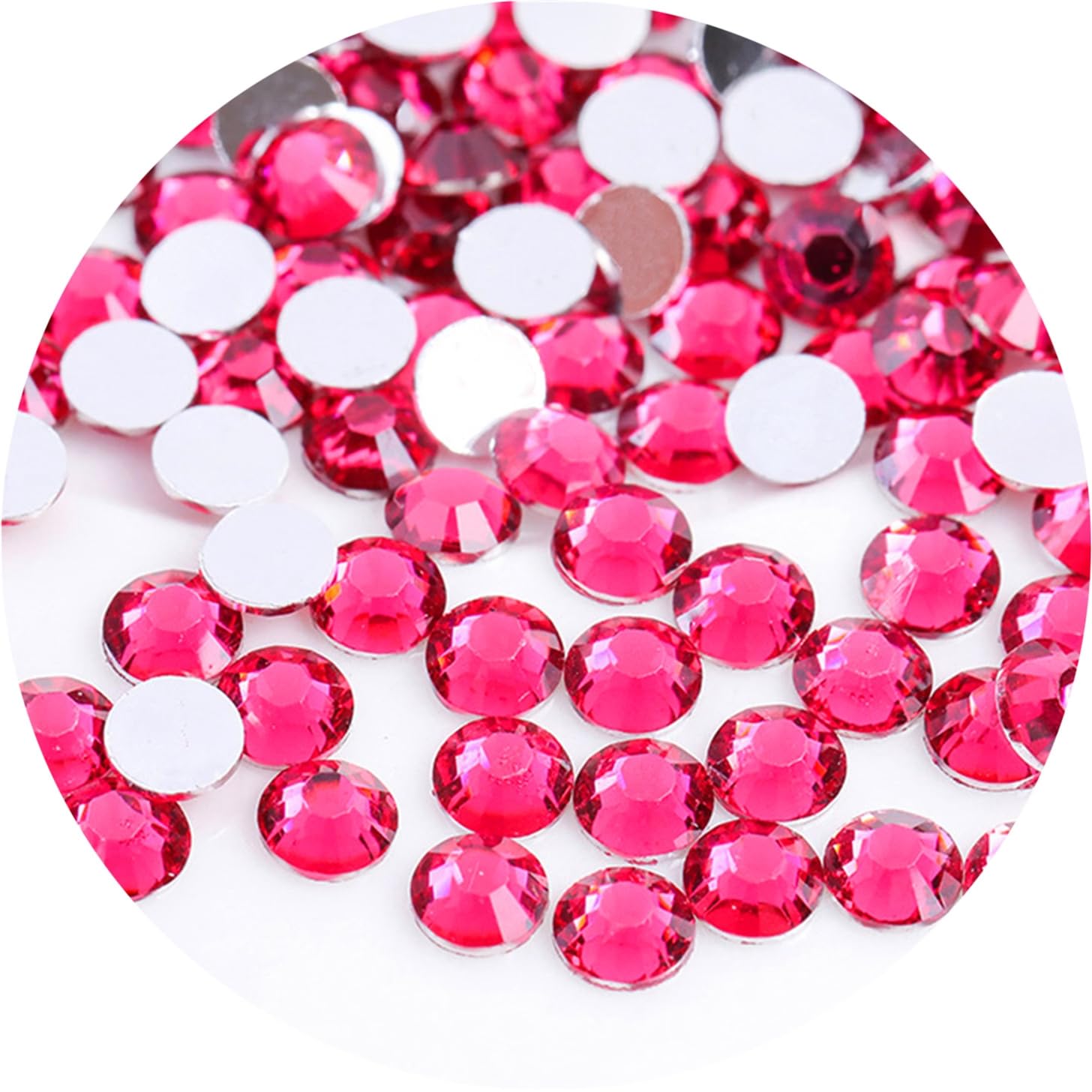 4500 Pcs SS12 3mm Flatback Rhinestones for Nails Art Crafts Glitter Round Gems Crystals DIY Clothes Shoes(Light Rose Red)