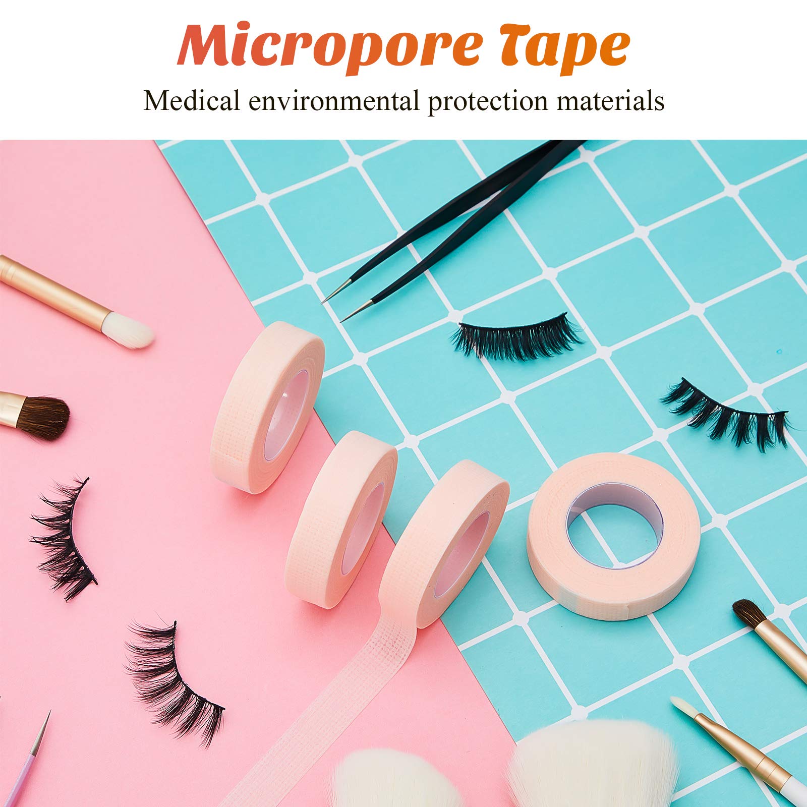 10 Rolls Eyelash Extension Tape Fabric Eyelash Tape Breathable Eyelash Grafting Tape False Eyelash Adhesive Non-Woven Tape Diy S