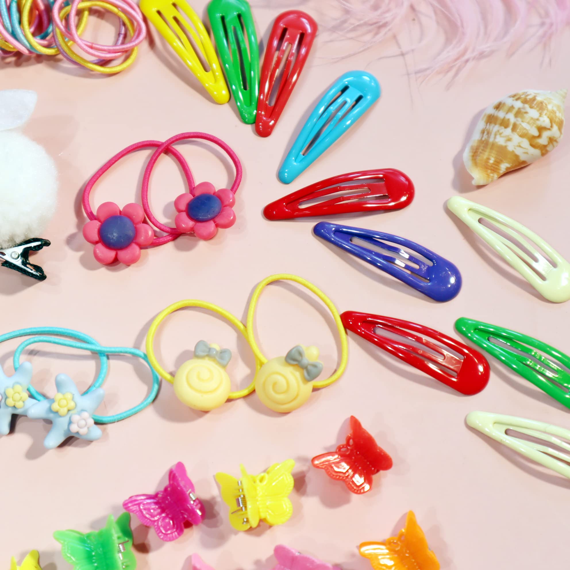 Yanrong Elastic Hair Ties And Scrunchies Set - Ponytail Holders, Hair Ropes For Girls, Women, Babies And Kids (82Pcs)