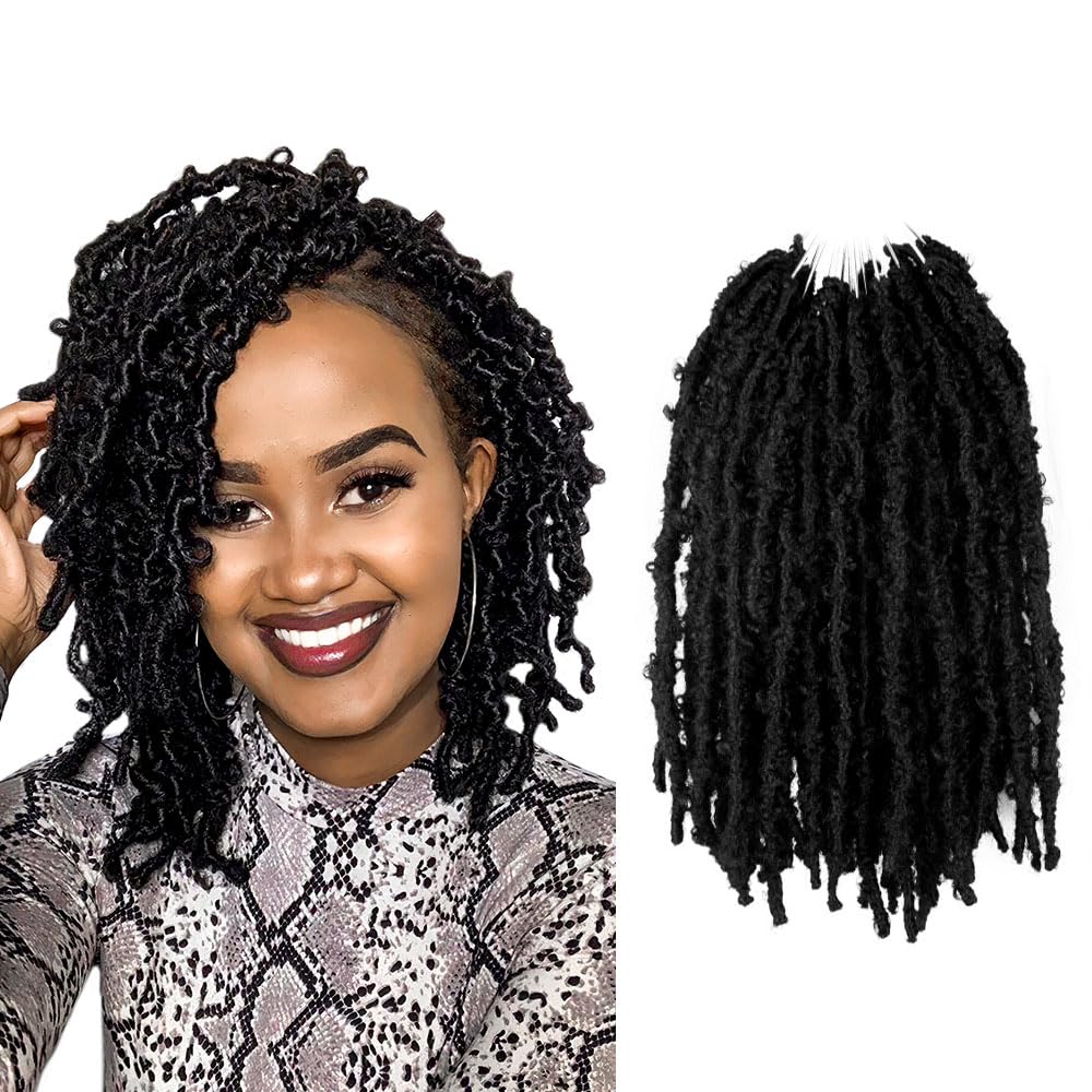 BOHOBABE Butterfly Crochet Locs 10 Inch 6 Packs Pre Looped Crochet Butterfly Locs 10 In Short Black Distressed Butterfly Locs Cr