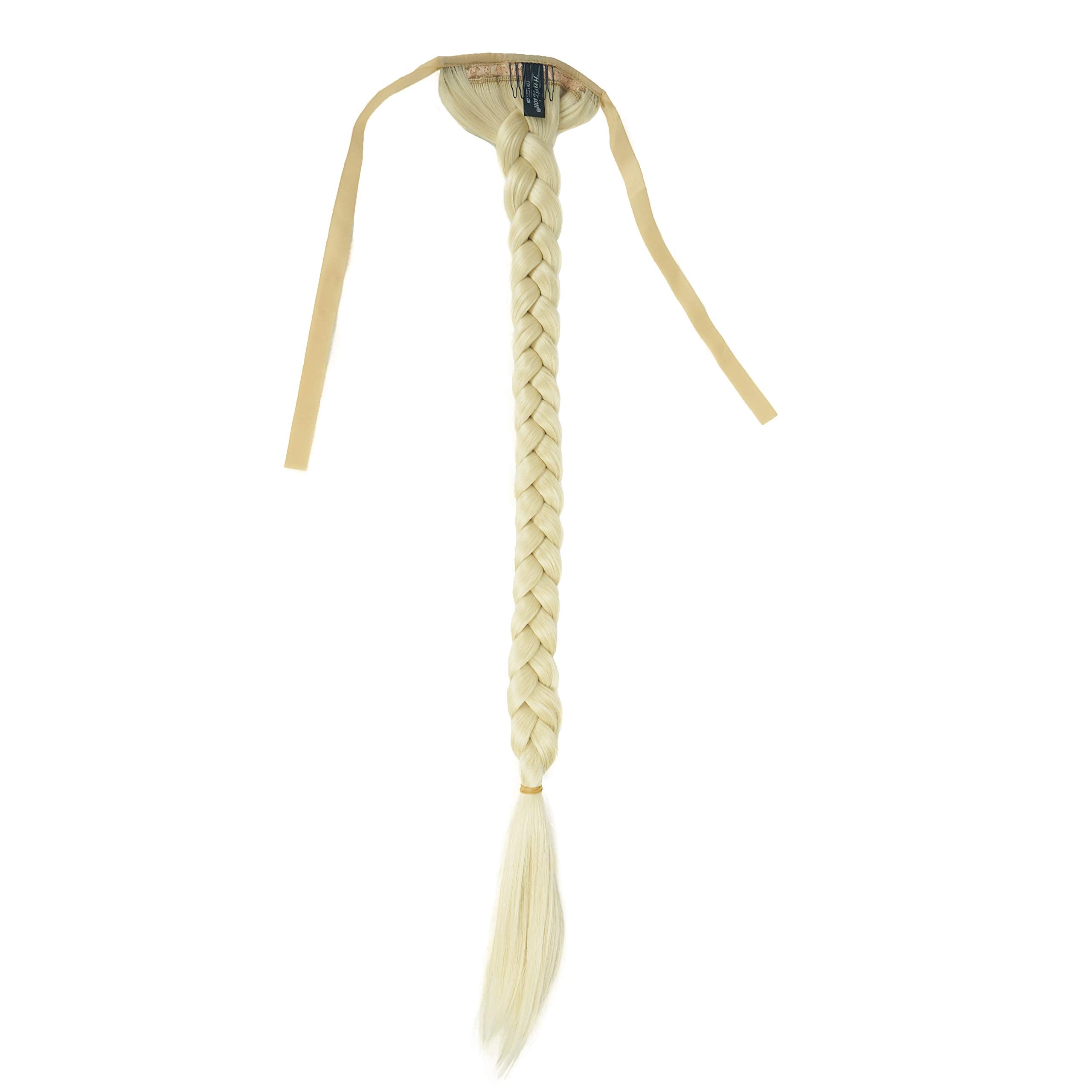 Lydell 24'' Long Fishtail Braid Wrap Around Ponytail Extension Synthetic Hairpiece #613 Blonde
