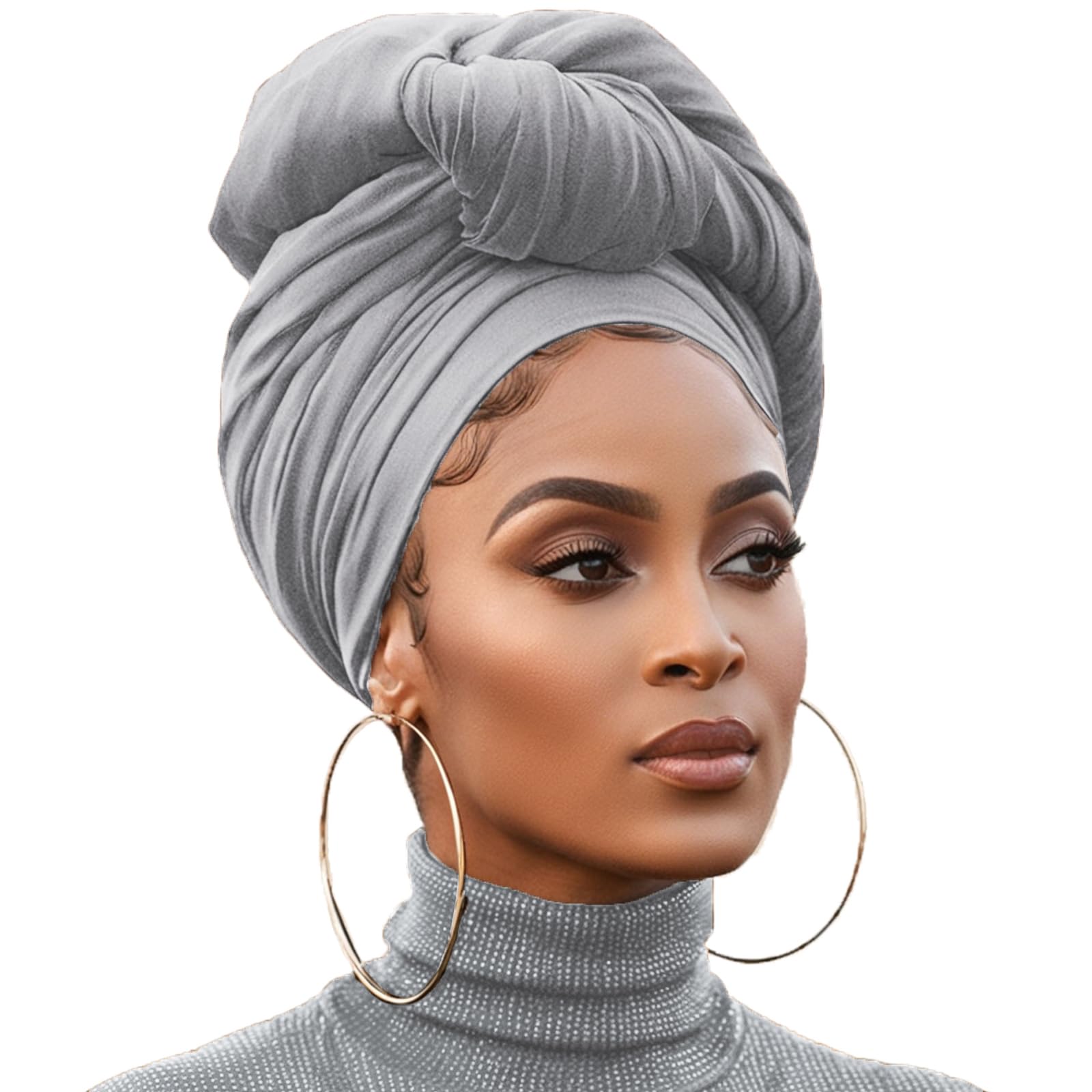 XTREND 1 Piece Head Wrap Solid Color Halo Turban Fashion Headband Extra Wide Full Head Coverage Bandana Soft Breathable Turban f
