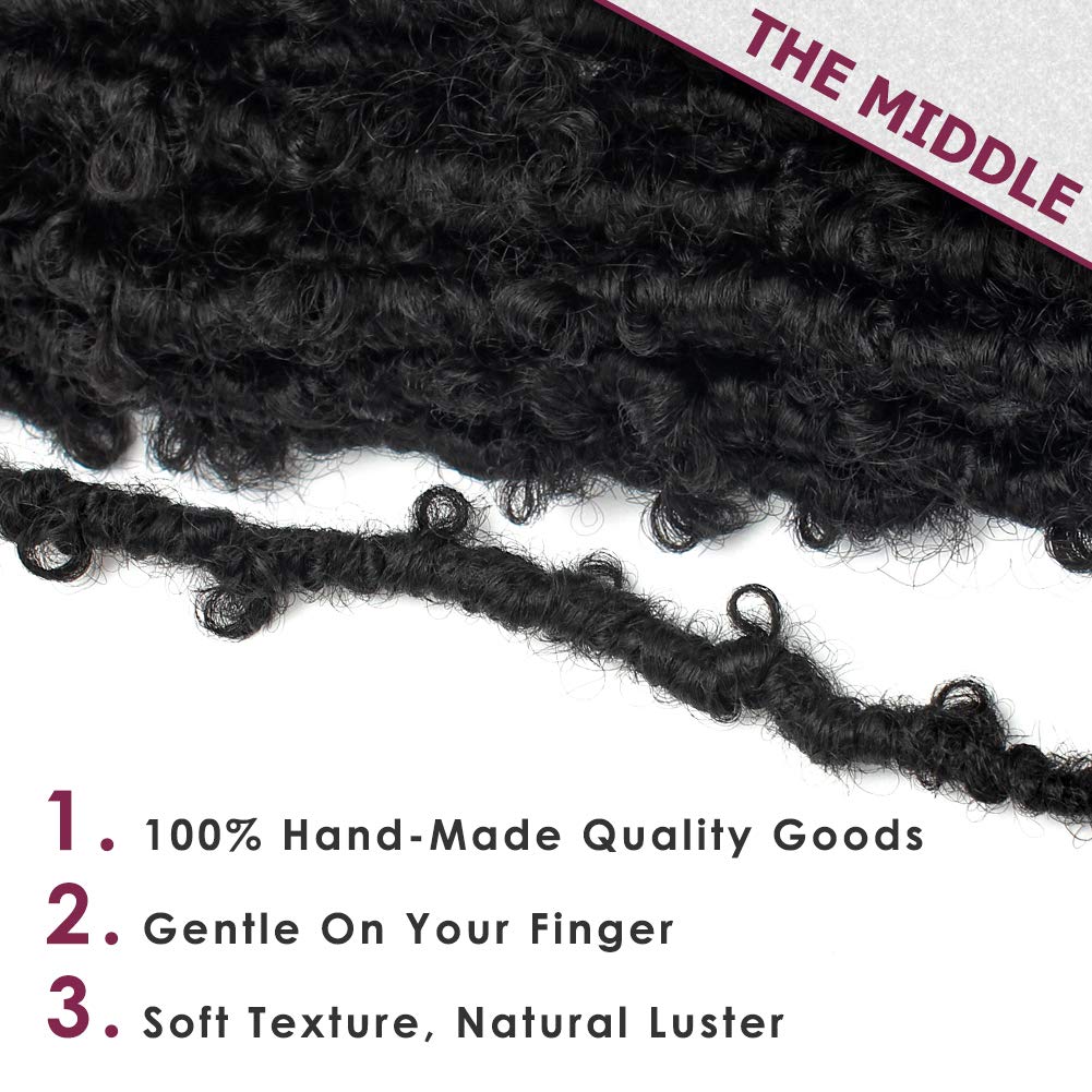 Niseyo 10 Inch Soft Butterfly Locs Crochet Hair 6 Packs Handmade Pre Looped Distressed Faux Locs Crochet Butterfly Braids (10 In