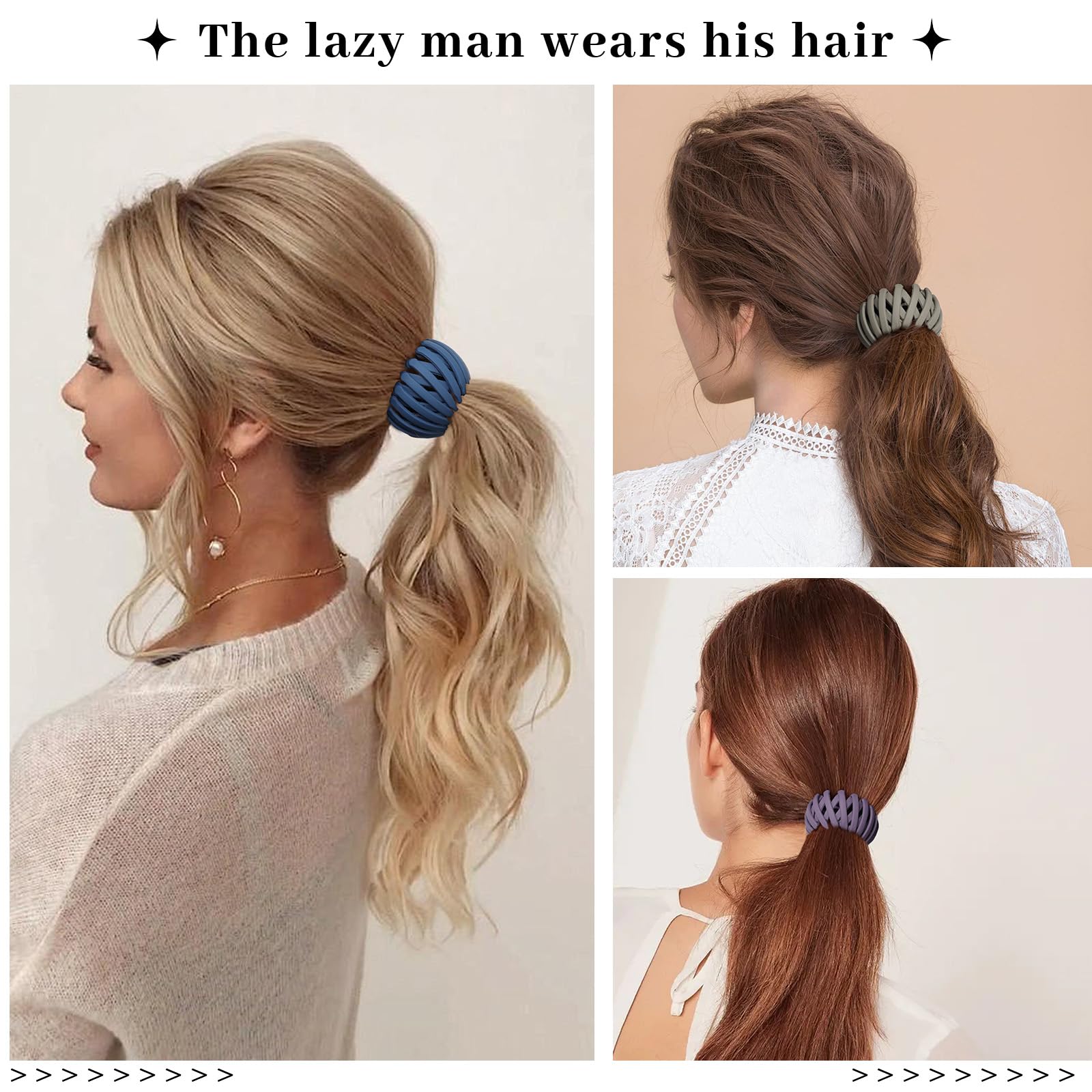 6Pcs Bird Nest Magic Hair Clips Hair Nest For Bun Strong Ponytail Holders For Women Girls (Dark, Small)