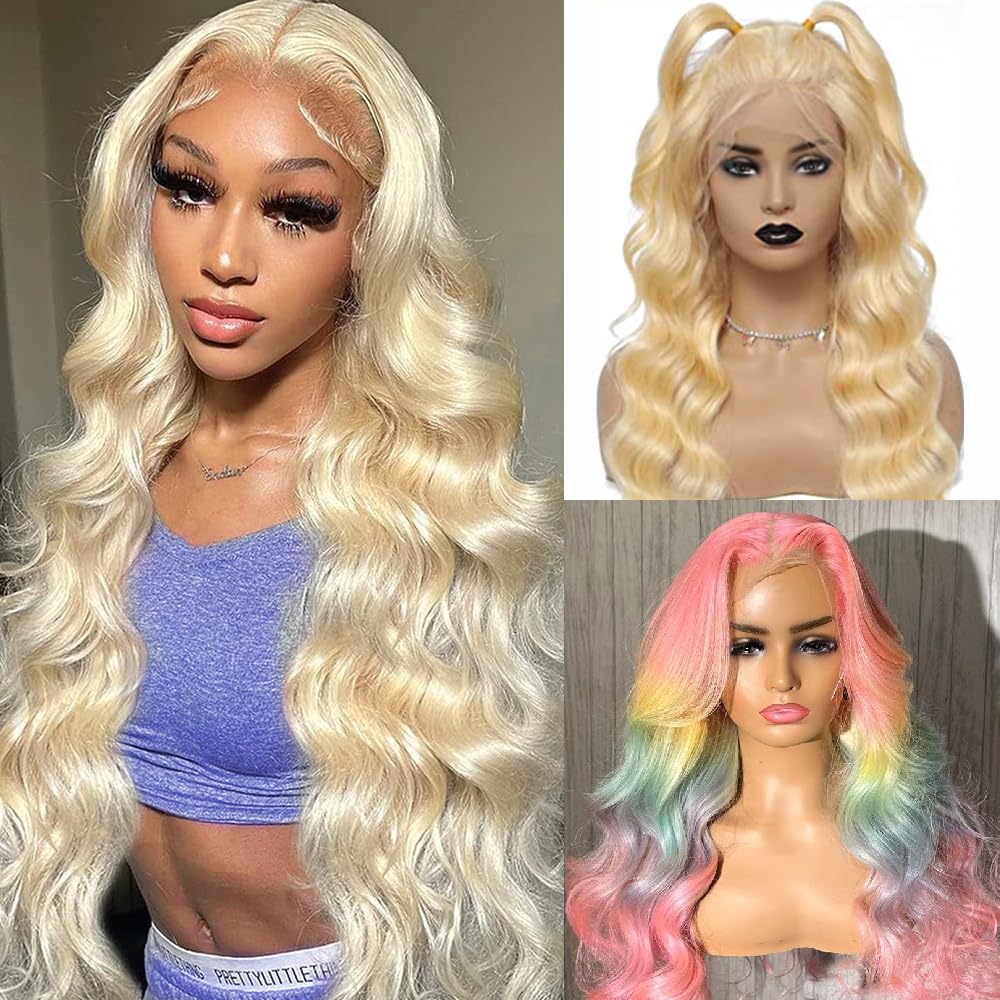 Avolo Blonde Lace Front Wigs Human Hair 613 Lace Front Wig Human Hair 13x6 Transparent Lace 613 HD Lace Frontal Wig 613 Body Wav
