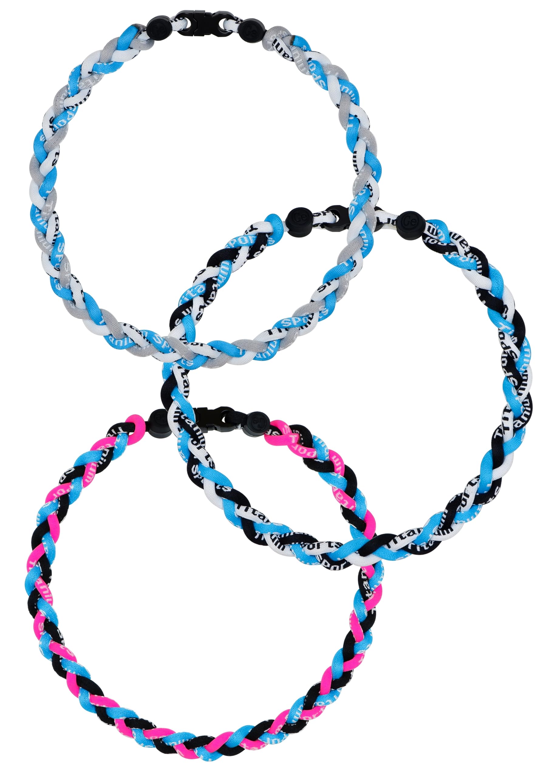 SUPBOMM 3 pcs Baseball Rope Necklaces, League Team Colors Braided Necklace, Baseball Team Gifts, Marlins