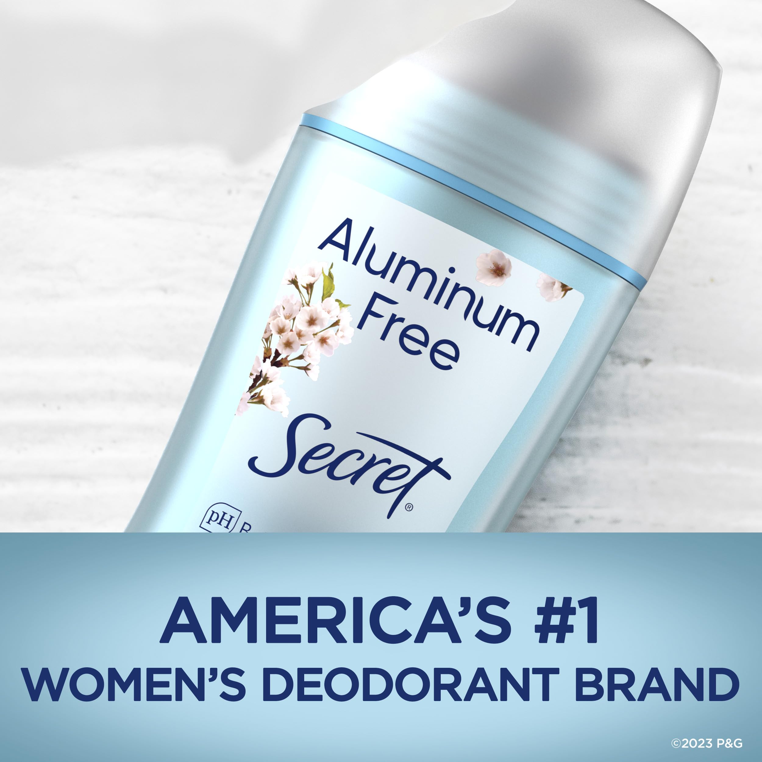 Secret Deodorant Aluminum Free For Women, 48Hr Odor Protection, Free Of Parabens Dyes Talc & Baking Soda, Cherry Blossom Scent,