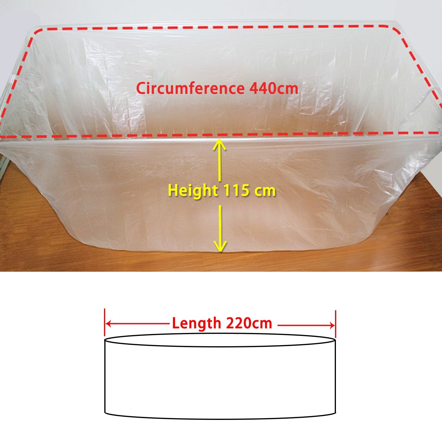 Tfy Ultra Large Disposable Film Bathtub Lining Bags For Salon, Household And Hotel Bath Tubs (86 Inch X 47 Inch) - 5 Pieces (Ind