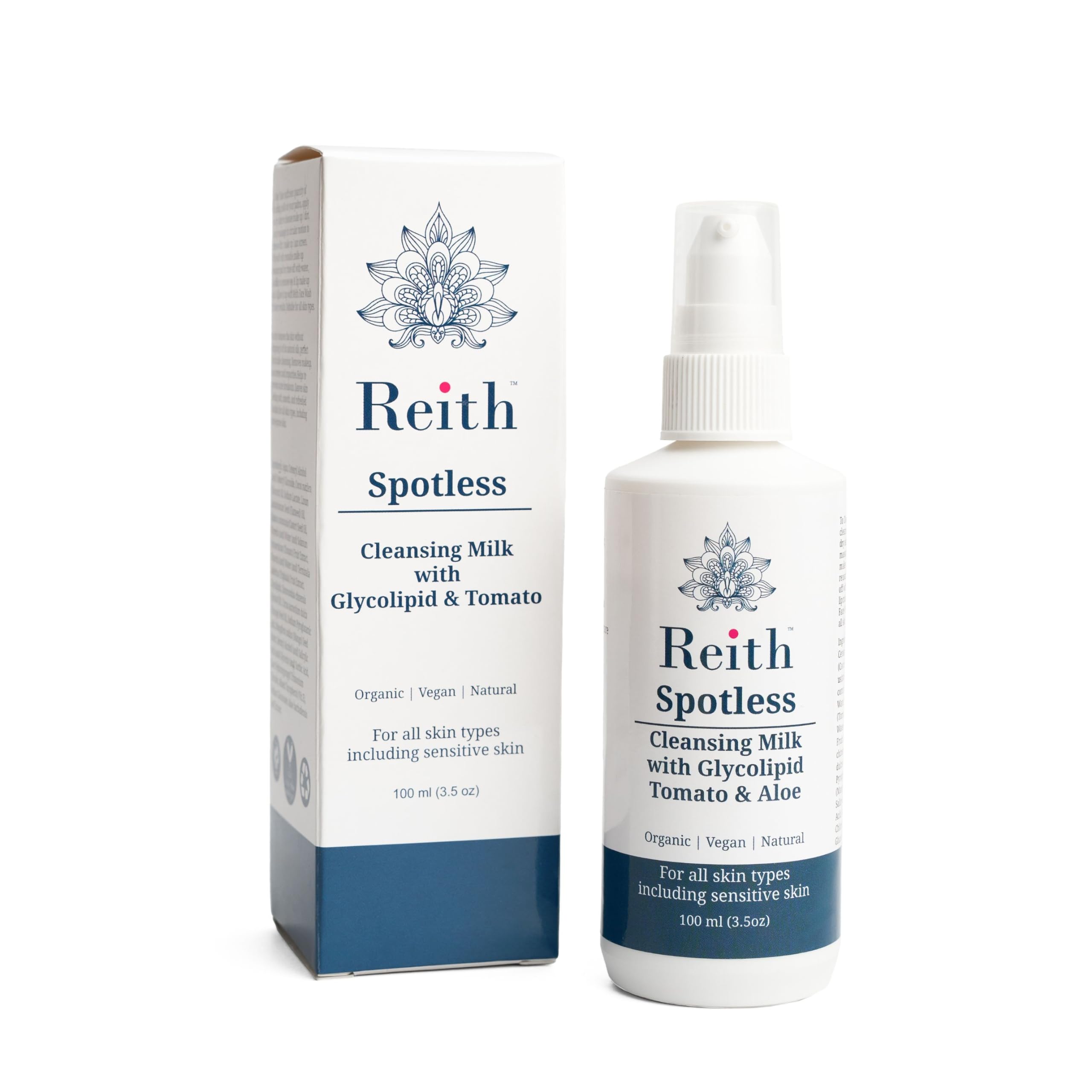 Reith Spotless Cleansing Milk | Winter Face Wash | Make Up Remover For Face & Eye Make Up | Tomato & Vitamin E | 100Ml