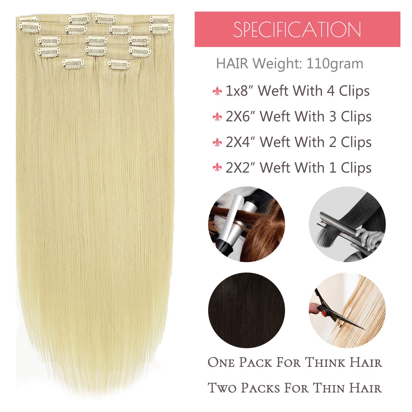 Loxxy Human Hair Clip In Extensions Bleach Blonde Seamless Clip In Hair Extensions Real Human Hair Invisible Pu Weft Silky Strai