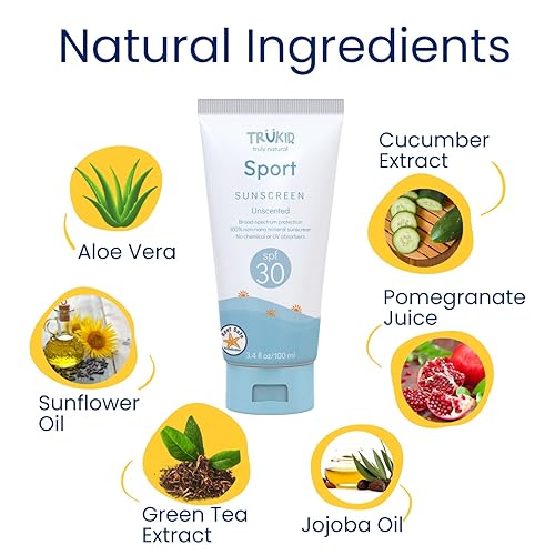 Trukid Sport Spf 30+ Sunscreen - Uva/Uvb Protection, Natural Ingredients, Fsa Eligible, Water Resistant, Mineral Based & Unscent